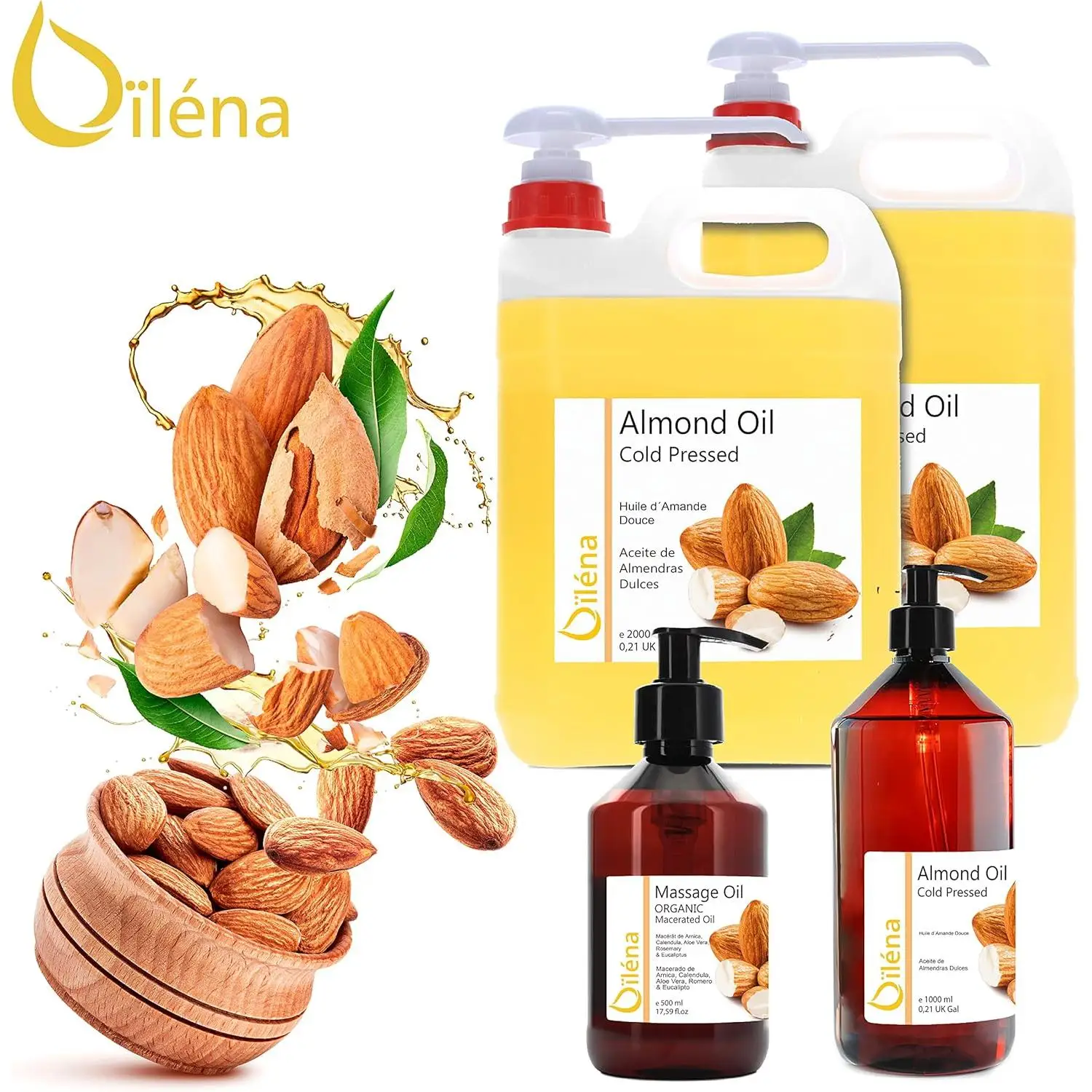 Aceite de almendras dulces orgánico – Oïléna, el aceite que nutre - 5 Litros