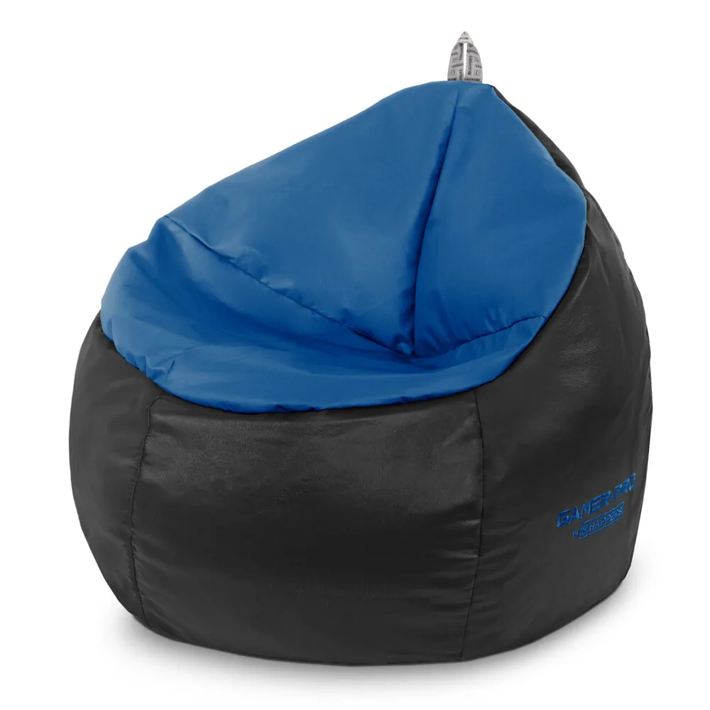 Puff Gamer Junior Polipiel Interior Azul HAPPERS - Cómodo, ligero y resistente. Make it Happers®