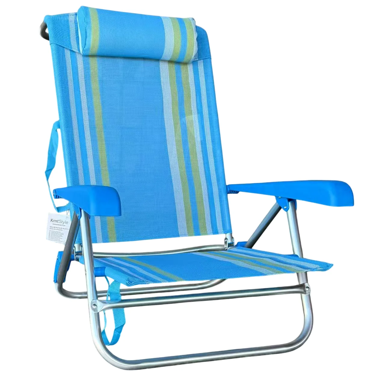 Poltrona lounge da spiaggia pieghevole 5-7 Posizioni di diversi colori, con struttura in alluminio e tessuto tessile, traspirante e fresco - Maxia Market