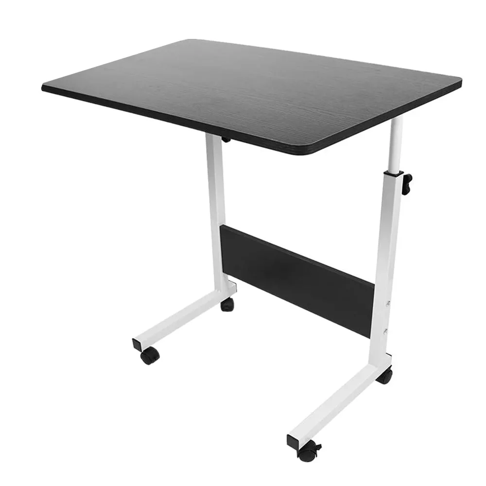 SMALLRUN  Mesa   Escritorio con Ruedas  y Panel de Madera de Partículas Mesa de Escritorio Altura Ajustable Mesa de Ordenador 60X40cm