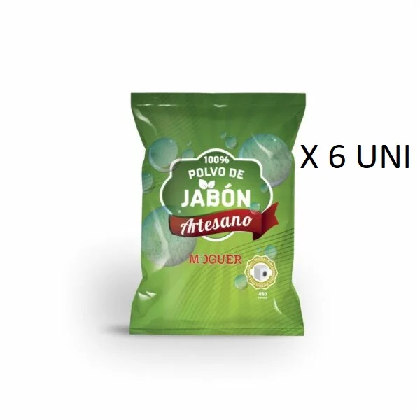 Agerul - Jabón Verde en Polvo Moguer 450g X 6 Uni - Para Ropa Delicado