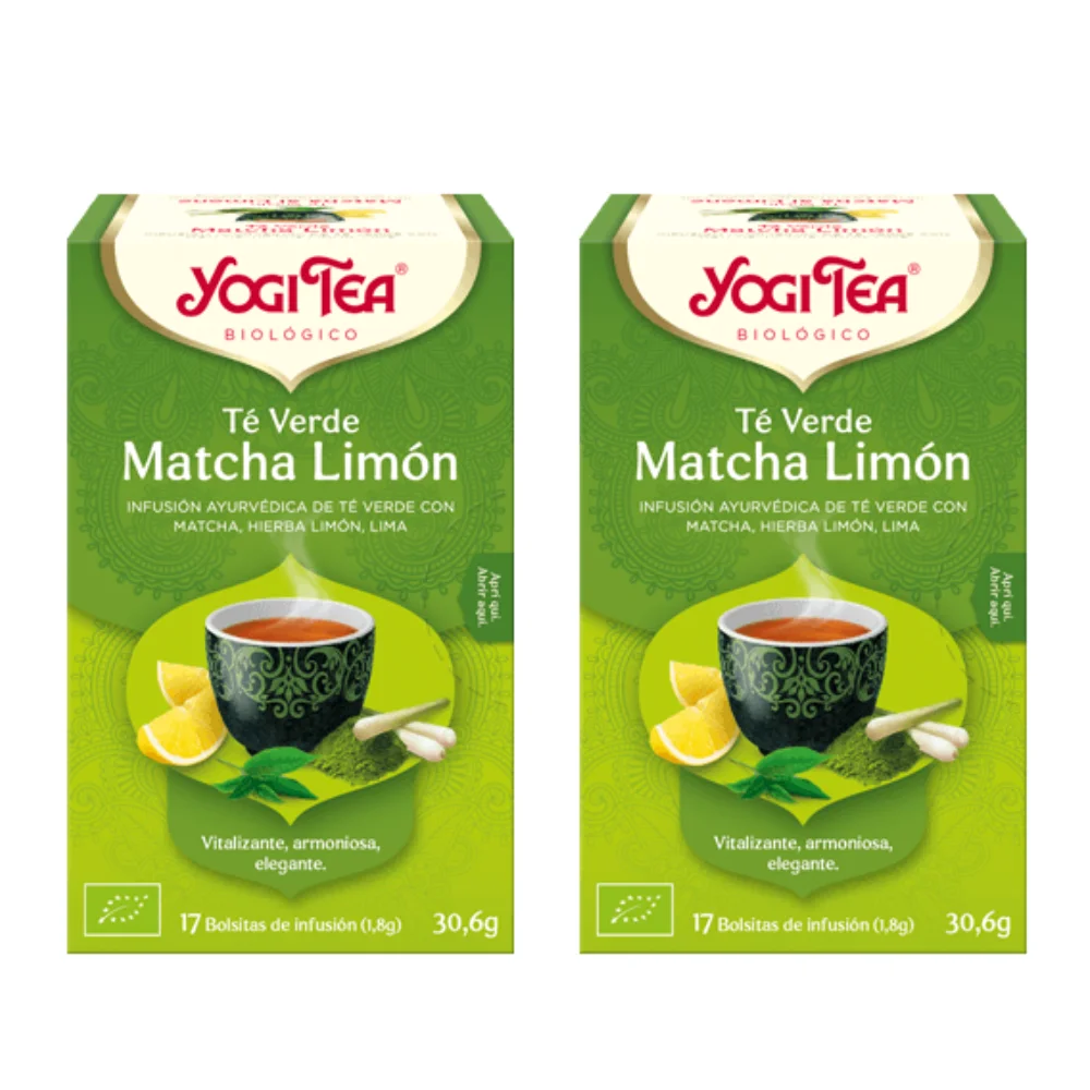 Té Verde Matcha Limón  Packs 2   Un ejercicio de yoga para buscar el equilibrio  17 bolsitas de infusión  YogiTea