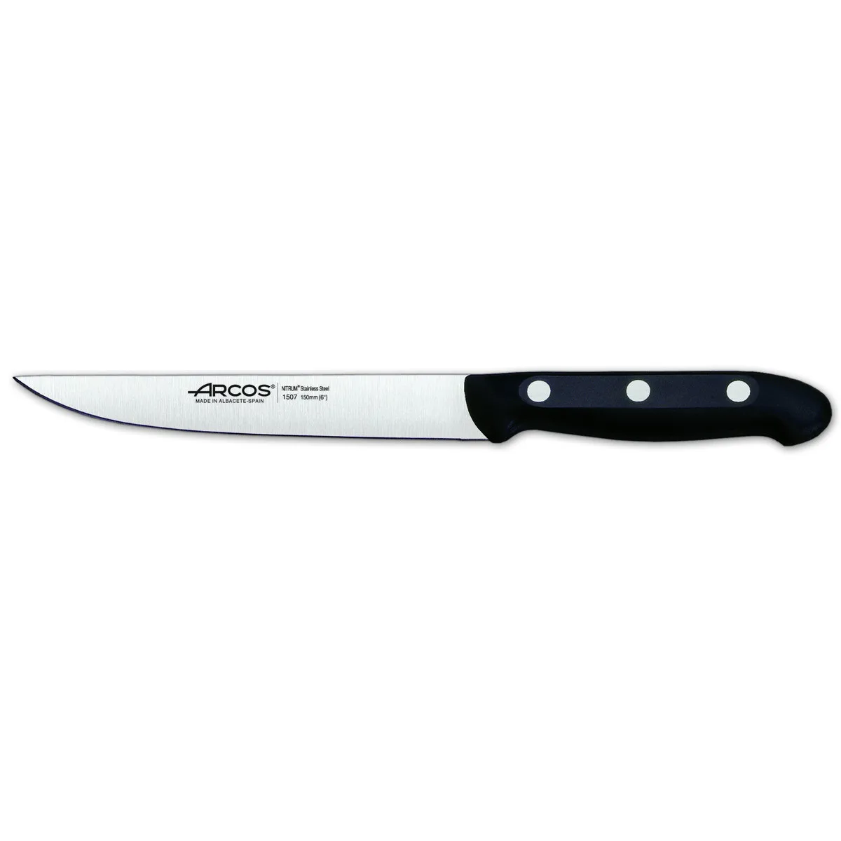 Cuchillo de cocina Arcos Maitre 150700 de acero inoxidable Nitrum y mango de polipropileno con hoja de 15 cm en blíster