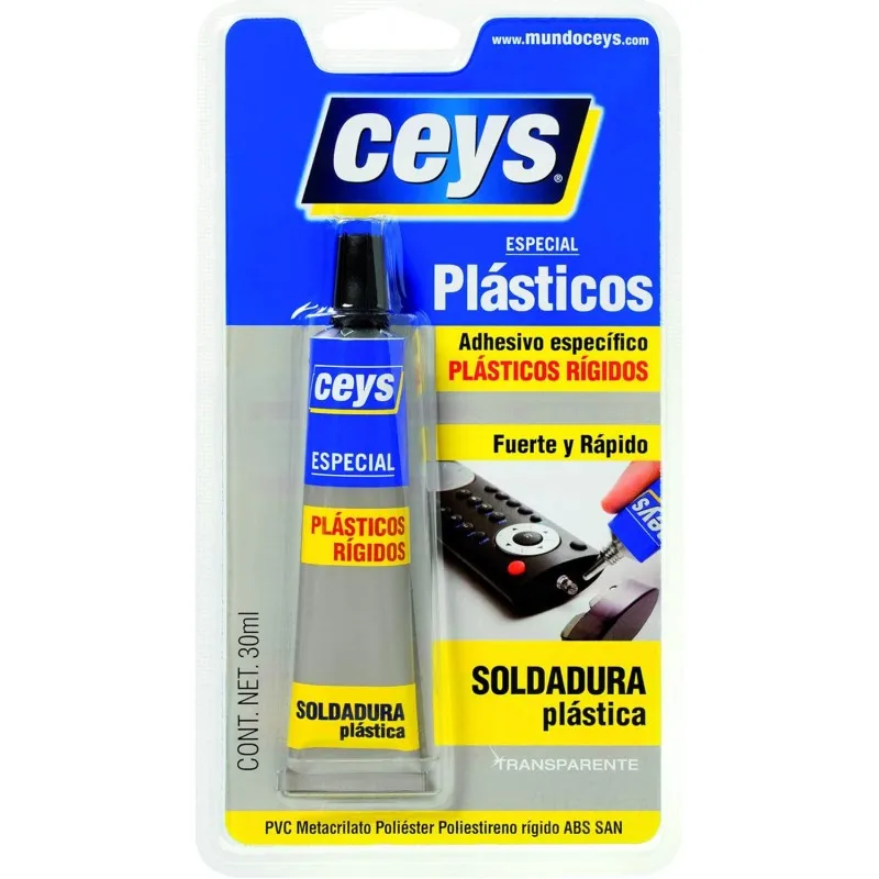 Adhesivo Especial Plásticos Ceys - Unión de Plásticos Duros - Transparente