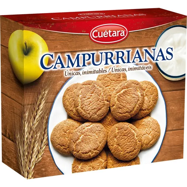 Pack de 2 Galletas Cuétara Campurrianas clásicas con azúcar , Hechas en España
