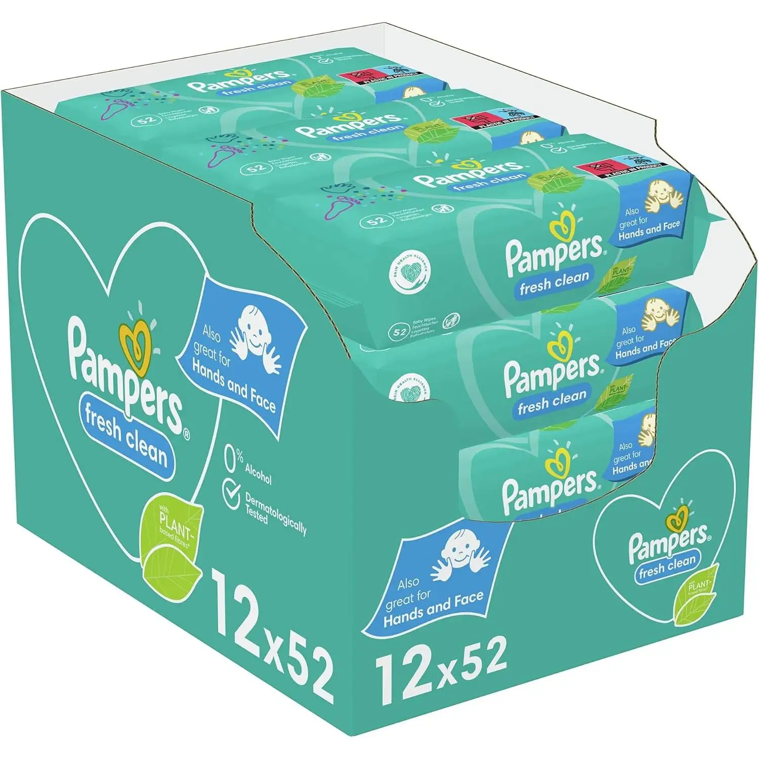 Pampers Fresh Clean Toallitas Húmedas para Bebé – Pack ahorro – Sin Alcohol, Aroma Fresco, Suaves y Resistentes