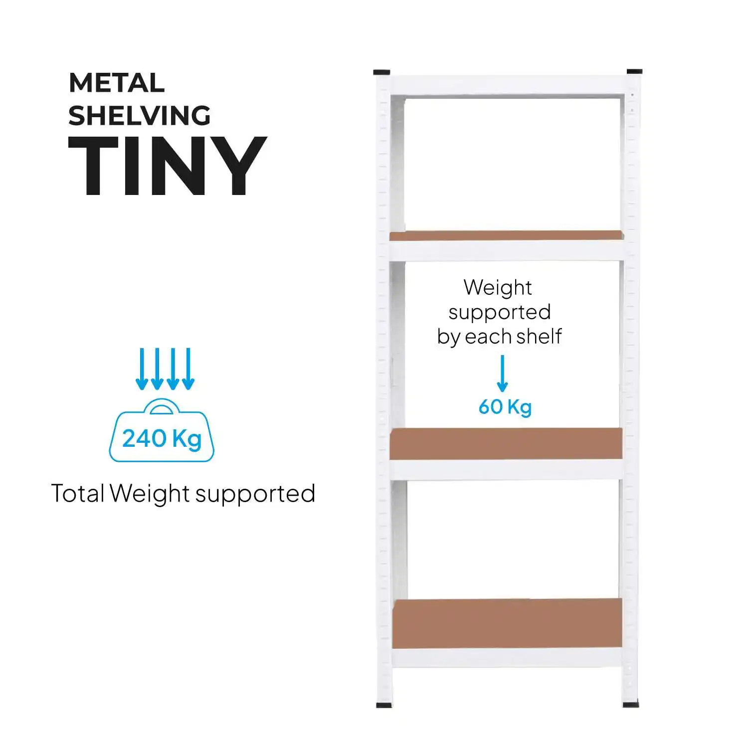 OioDual Metal Shelf Tiny Green Shelf for Home Storage Rack Storage Rack, Furniture, Office, Divisible Storage Shelves, Screwless, 240kg, 4 shelves MDF, 150x60x30cm