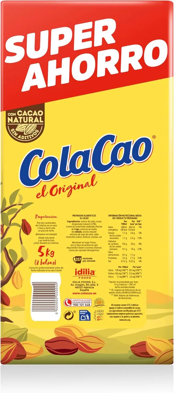 Original Colacao Cola: Natural cocoa 5 kg-without additives-mix powder