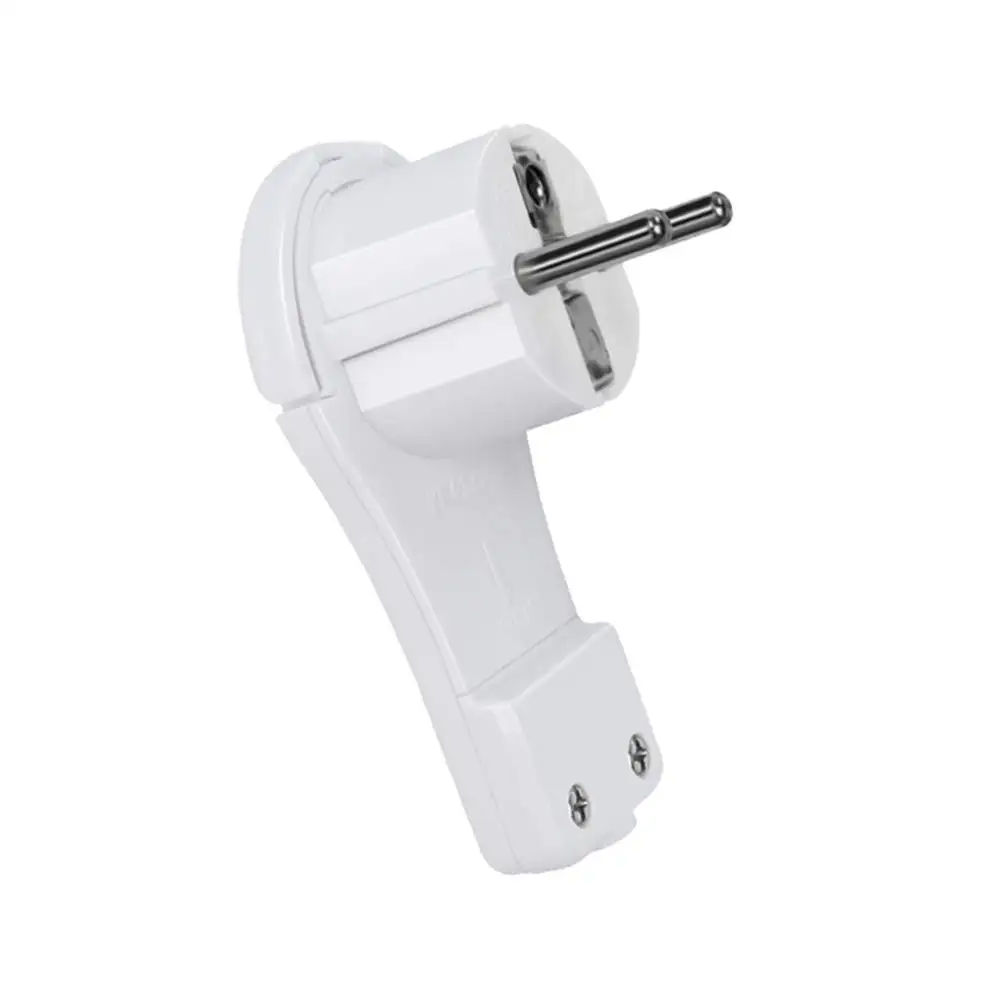 1pc.WKL Store flat angle plug with contact protection and foldable handle, extra-flat 8mm, small and manageable, IP20, 250V, 16A, White