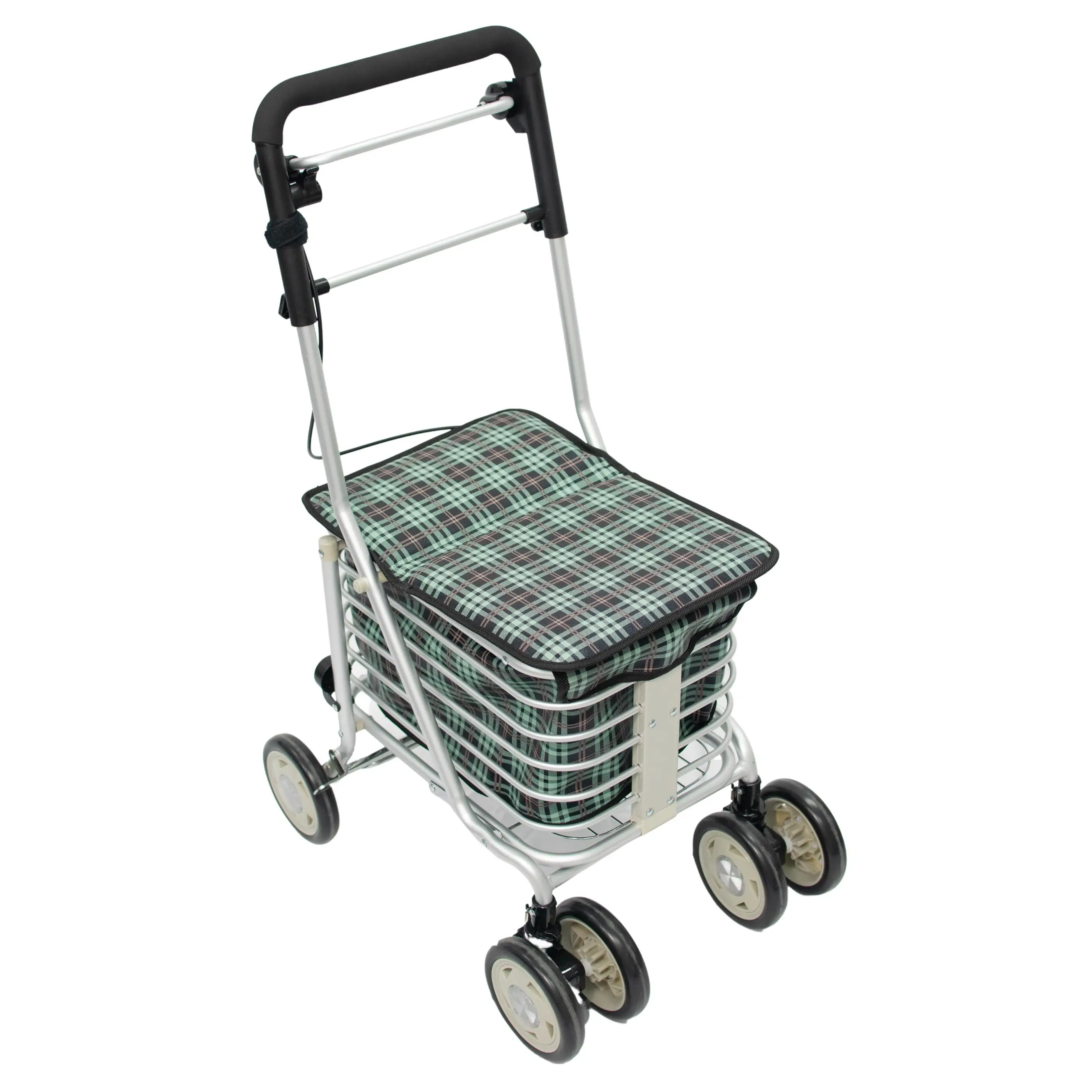 Carrito de Compra Andador para Ancianos con Frenos y Asiento - Ligero y Resistente TRÉBOL ADVANCE