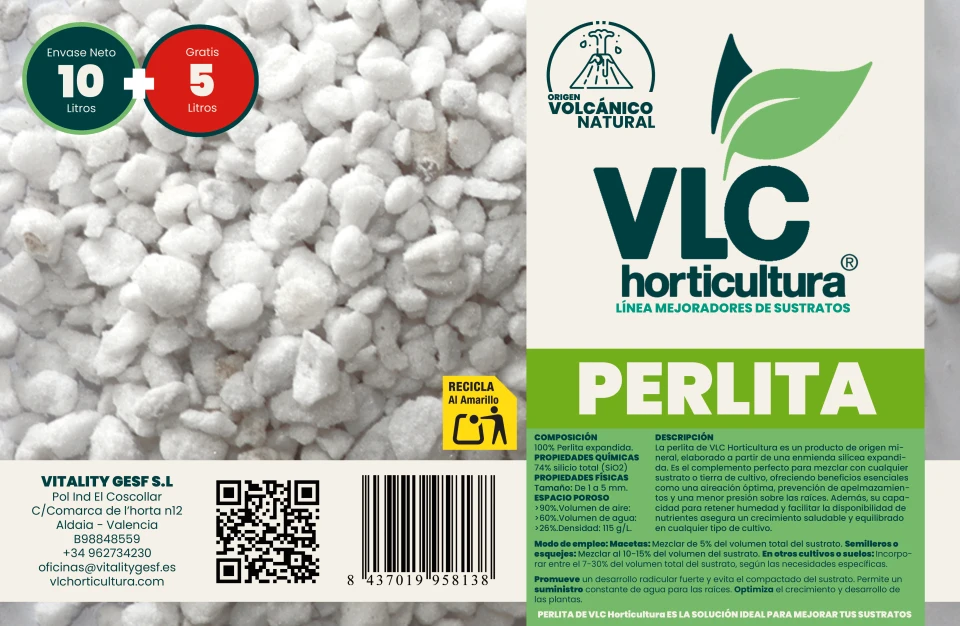✅   Vlc horticulture plant bead 10l + 5l free. Indicated for all types of vegetable cultivation, flowers, plants and to improve the qualities of all types of growing substrates.