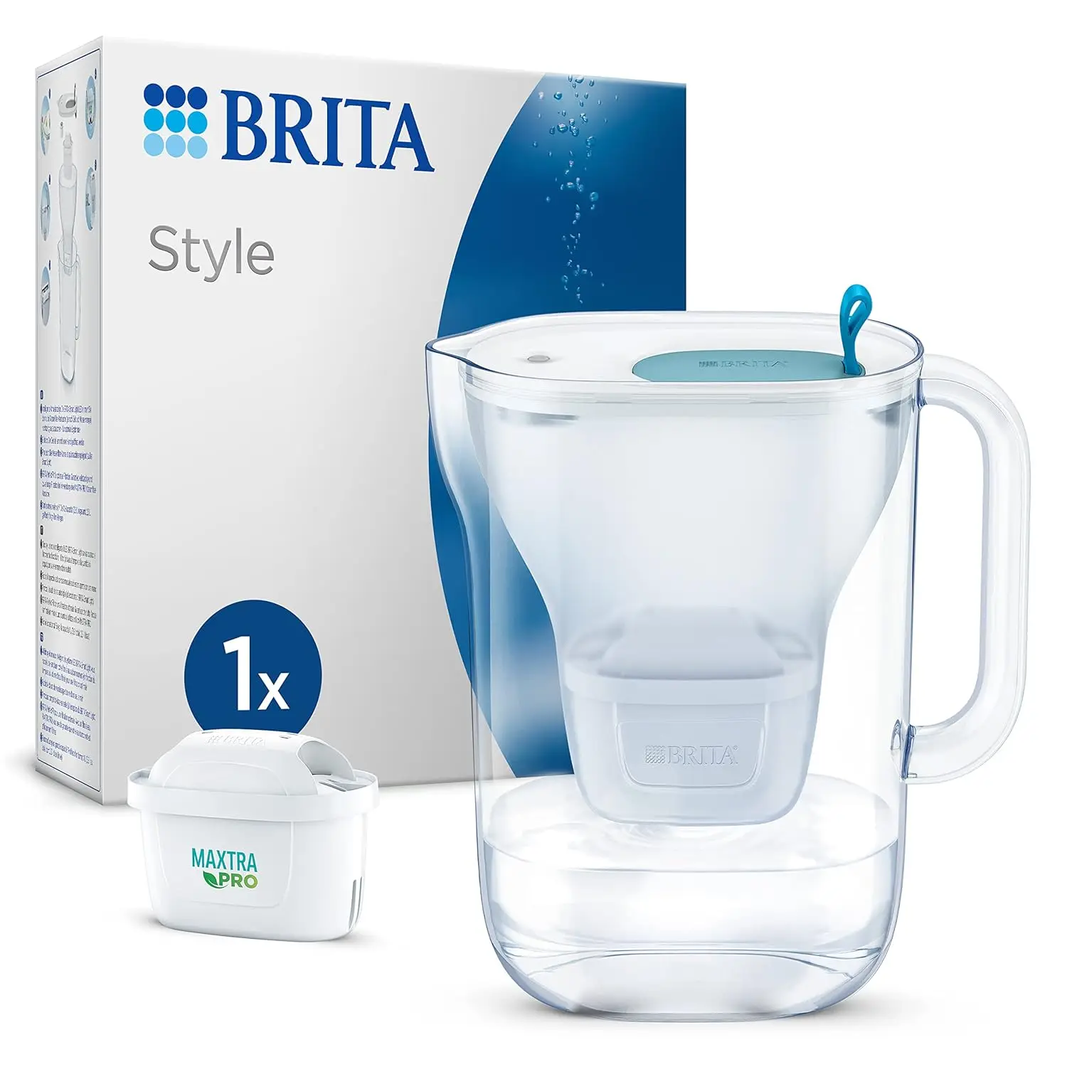 BRITA Jarra Filtrante Style | Incluye 1 Filtro MAXTRA PRO All-in-1 | Filtra hasta 150L | Elimina cal, cloro, metales y contaminantes | Mejora el sabor del agua | Diseño moderno y elegante | Compatible con filtros MAXTRA PRO | Sin BPA