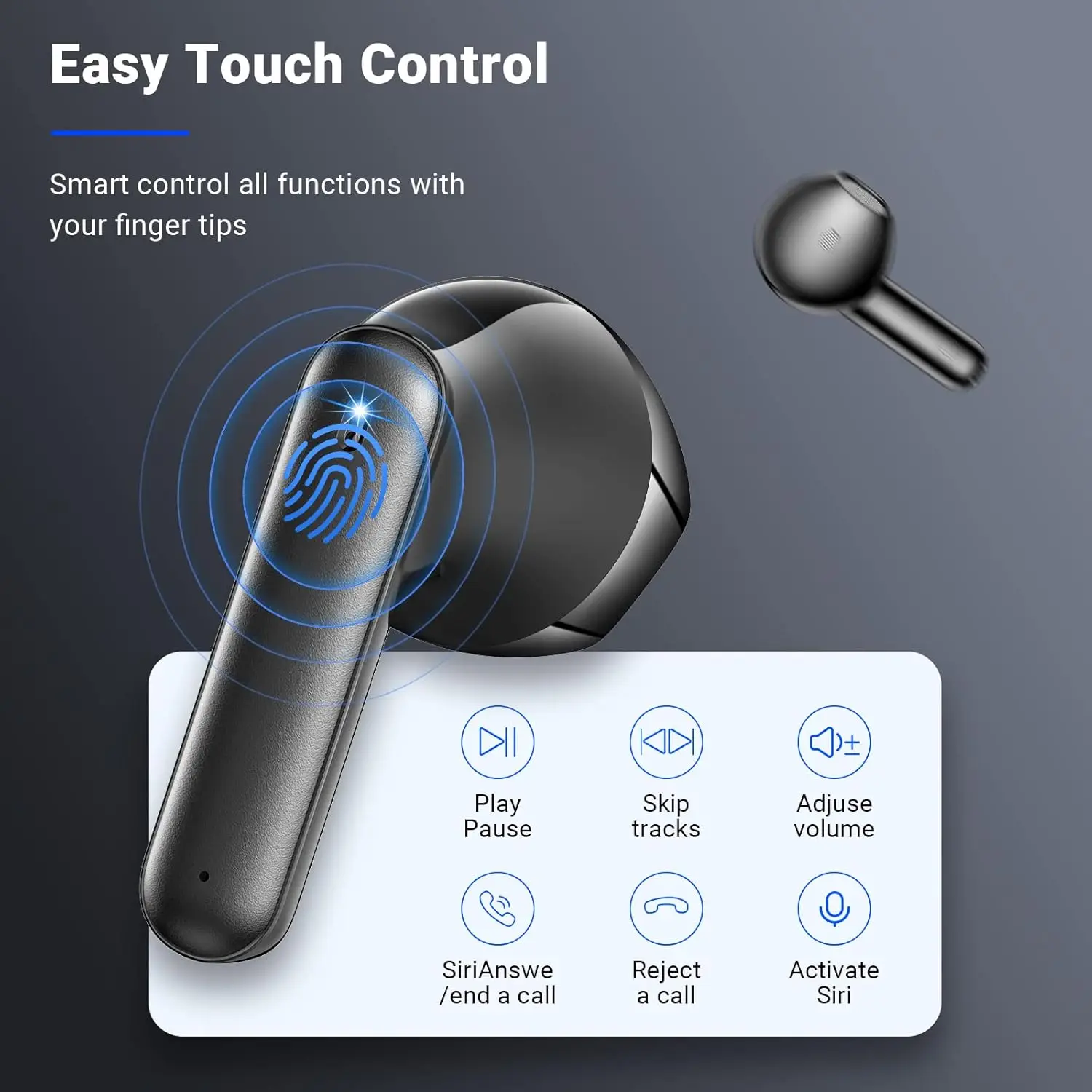 Wireless Earbuds, Bluetooth 5.3 Headphones with 4 ENC Noise Cancelling Mics, 40H Playtime, IPX7 Waterproof, LED Display, Ergonomic Design, Quick Charge, Ideal for Sports and Calls, Deep Bass Stereo Sound.