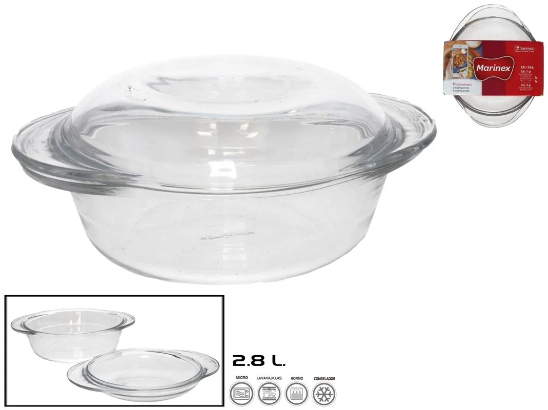 1.9L-4.2L Glass Pans and Pans, Oven-safe, Cold, Microwave, Dishwasher, Thickened Glass. WKL