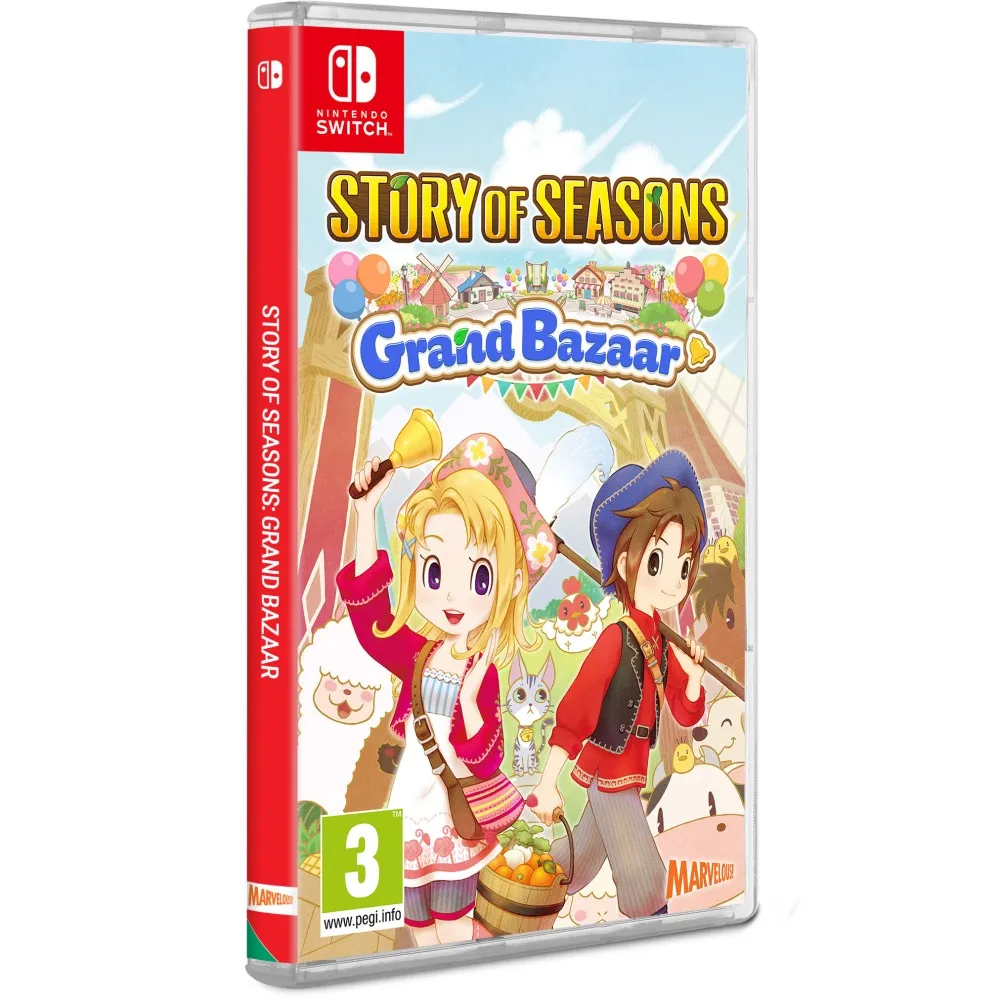 STORY OF SEASONS GRAND BAZAAR SWITCH JUEGO FÍSICO PARA NINTENDO SWITCH VERSIÓN ESPAÑOLA GARANTÍA EUROPEA EU WARRANTY Nintendo