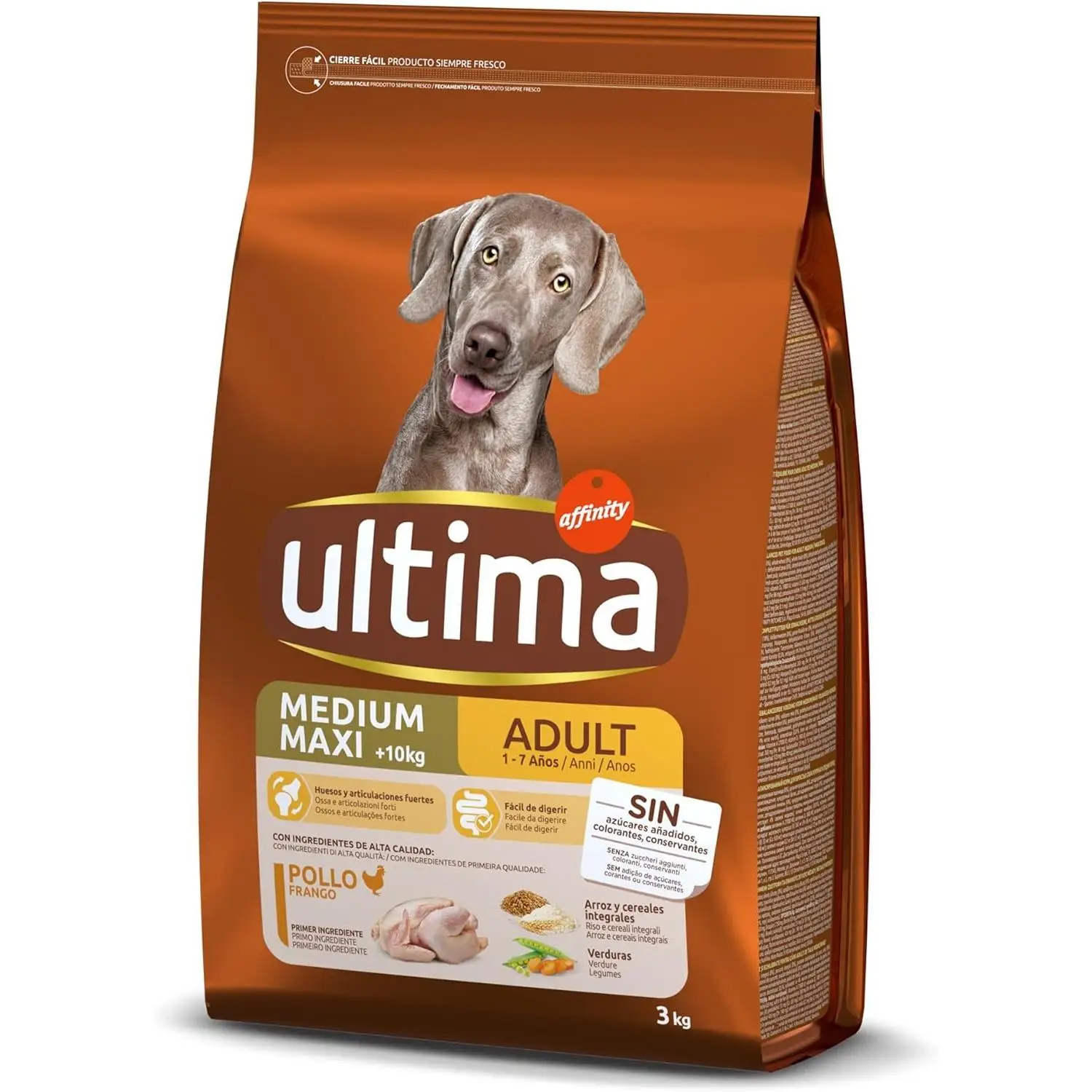 ULTIMA Pienso para perros medium-maxi adult con pollo - Saco 3 kgs