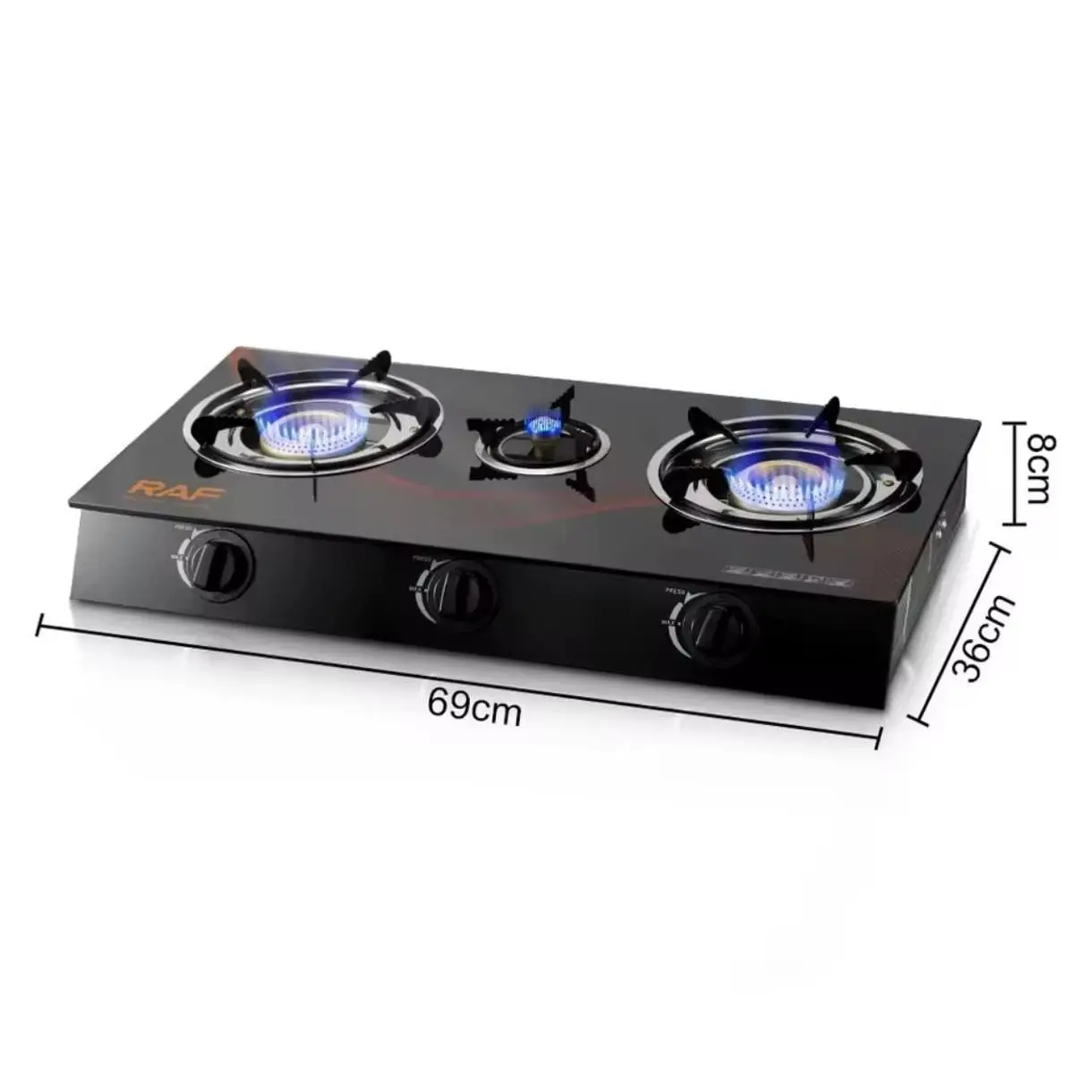 Estufas de Gas de cocina de estilo europeo, tres estufas volteadas, cocina, estufa natural integrada, mesa de cocina de tres usos, Panel de Gas 3 FUEGOS