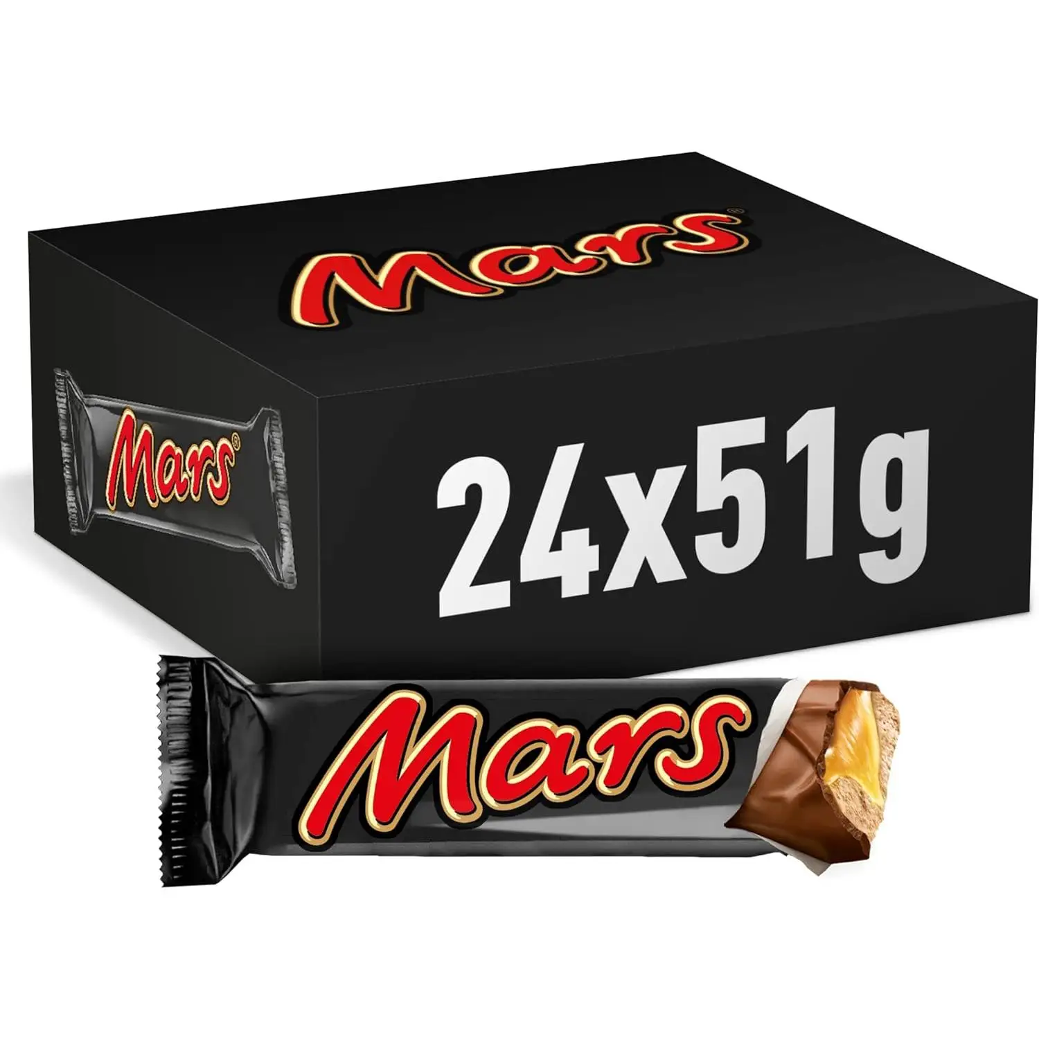 Mars Chocolate delicious nougat and caramel cream coated with the finest milk Chocolate (24x51g)