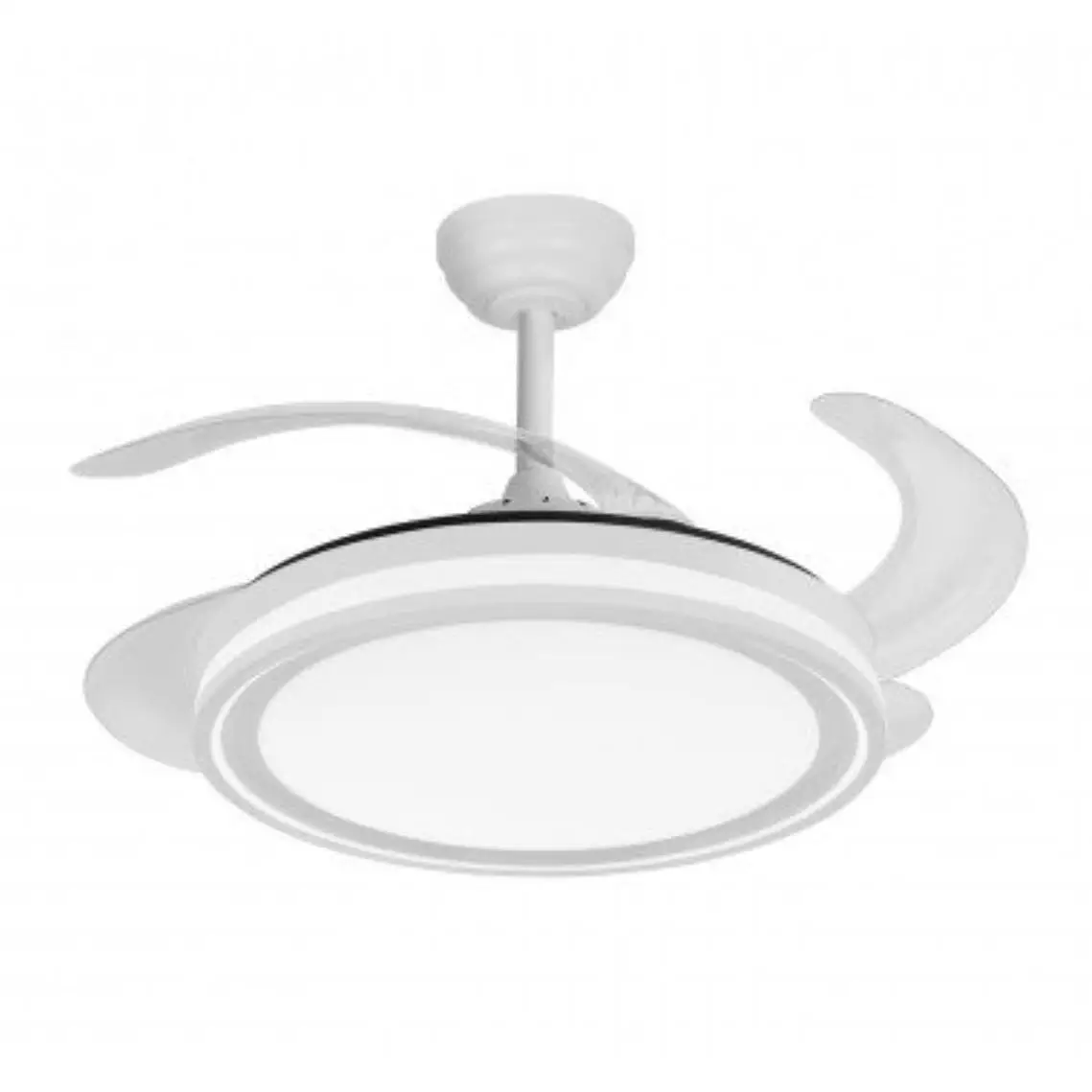 Ventilador DE TECHO - VENTILADOR CON LAMPARA - DC - MODELO Bandido - MARCA ABRILA - FABRI LAMP - POTENCIA 59w Blanco 4aspas 107d - CON MANDO A 