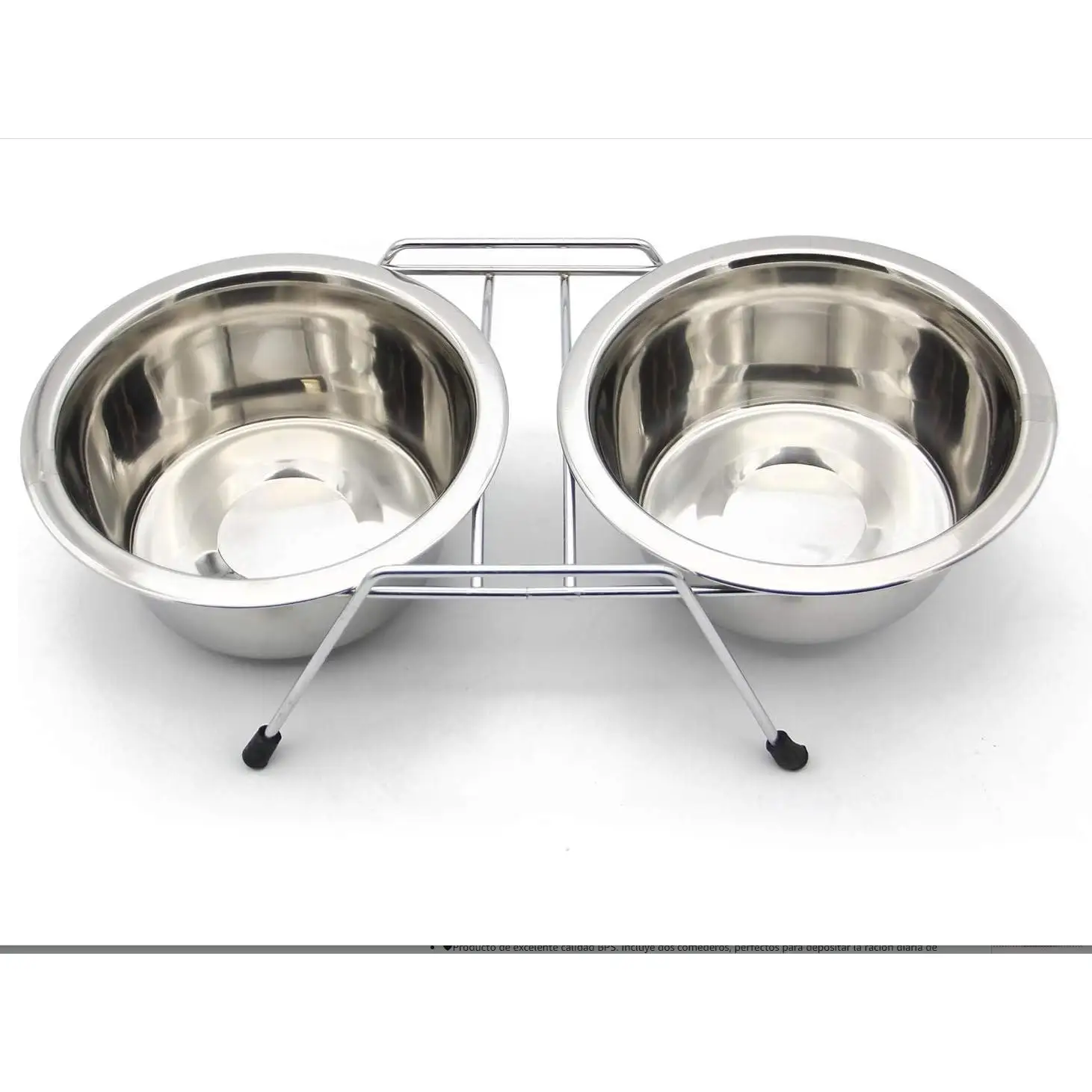 2X Comedero Bebedero Acero Inoxidable para Perro Gato Mascotas con Soporte Base Doble S/M/L para Elegir BPS-11125