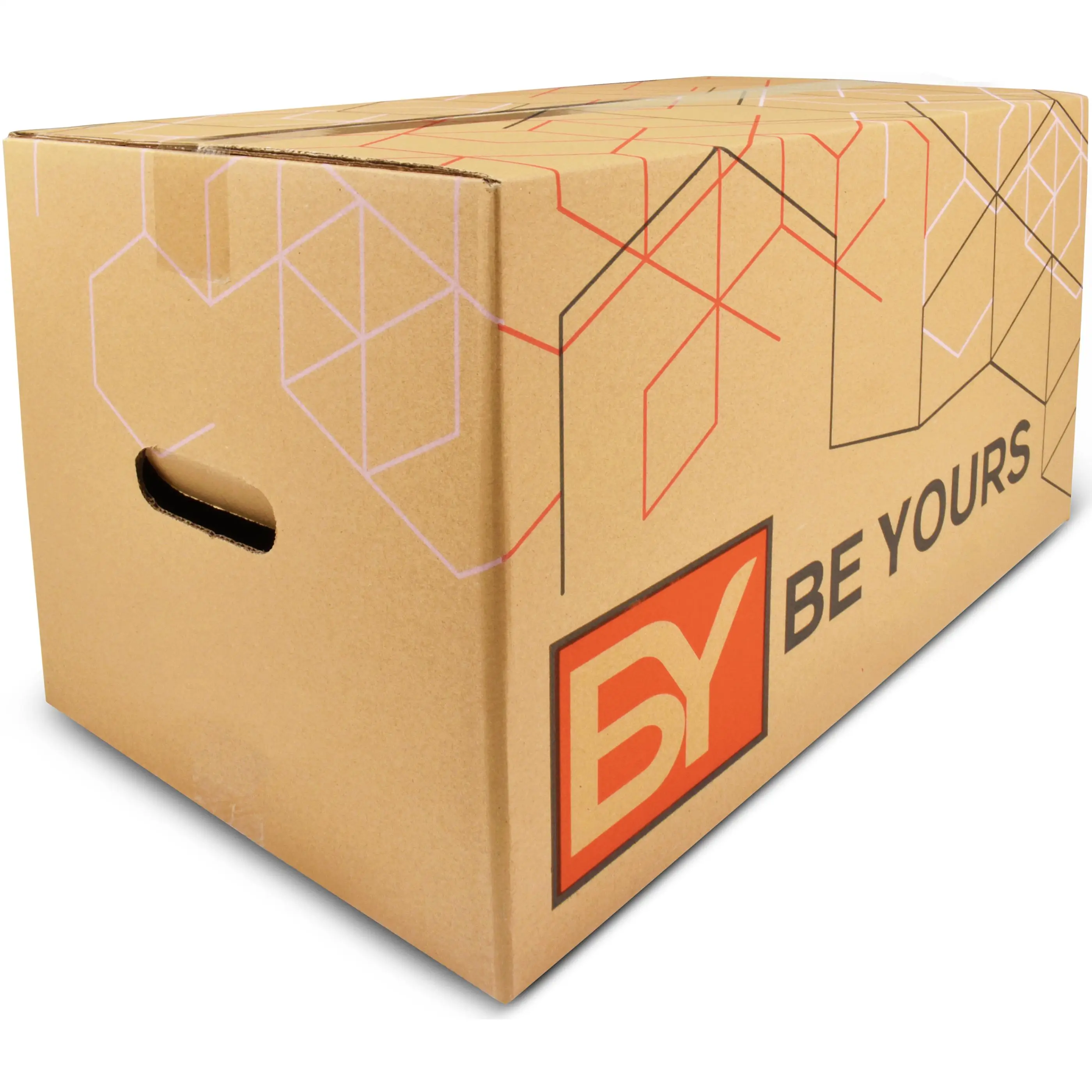 BY BE YOURS – Pack de 10 Cajas Carton Mudanza 43x30x25 cm – Muy Resistentes con Asas – Fabricadas en
