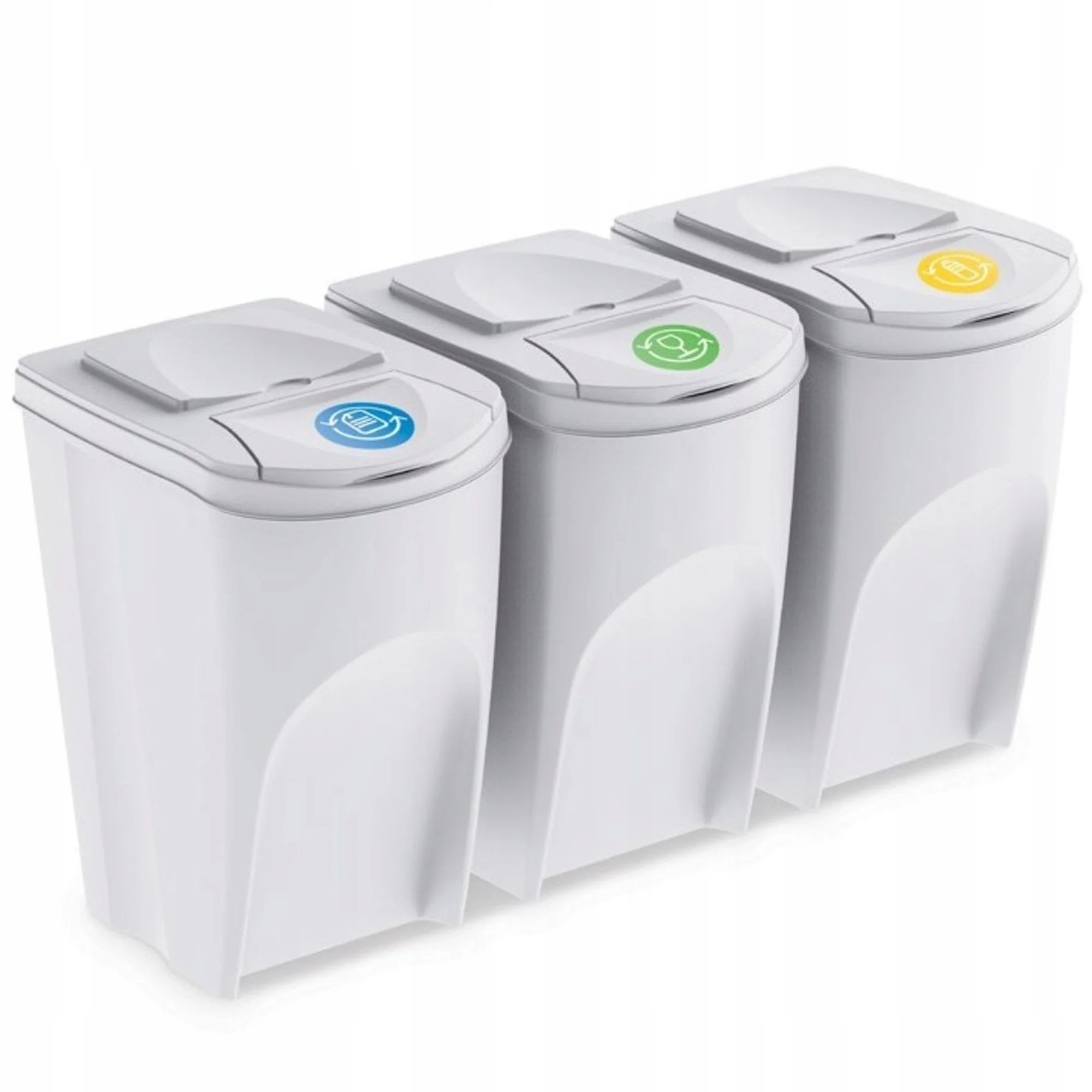 Prosperplast Set 3x35l Papeleras Reciclaje sortibox - Ashen | Reciclaje Eficiente