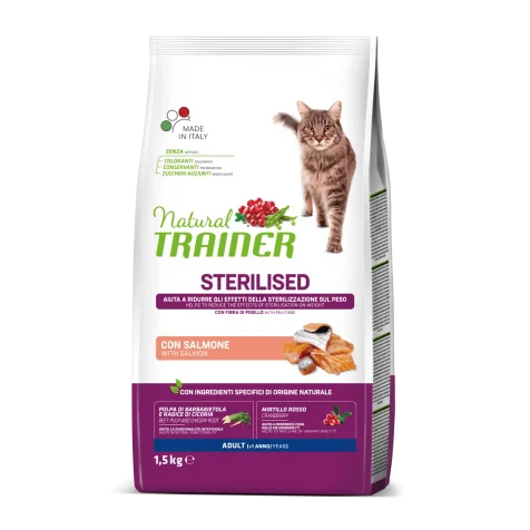 Natural Trainer Adult Sterilised Salmón Pienso para Gatos 1.5 Kg