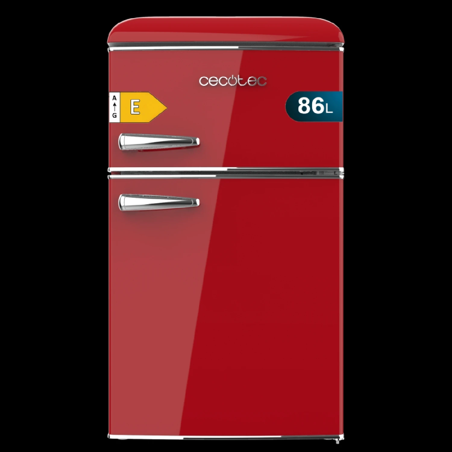 Cecotec Nevera Pequeña Frigorífico 2 Puertas Retro 86L Bolero CoolMarket 2D Origin 86 Red E. 89,3cm de Alto y 48,7cm de Ancho