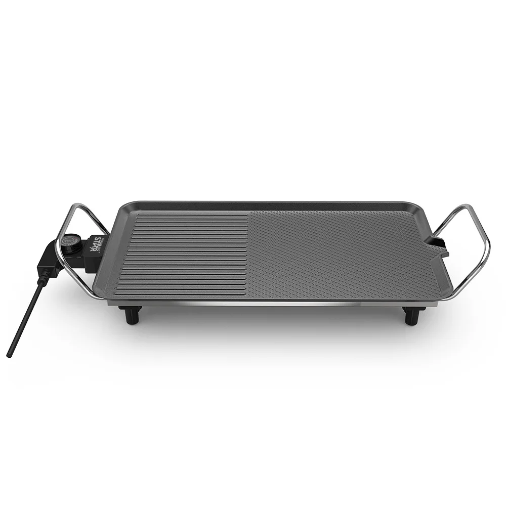 WINNING STAR Plancha Electrica 1360W, Parrila Electrica 48 x 27cm, Parrillas eléctricas de aluminio para interiores, Potencia Regulable, Barbacoa 