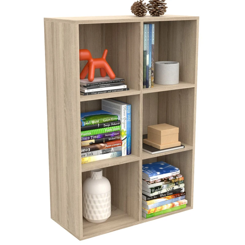 Dormidan Librería Estantería Biblioteca con 6 Compartimentos