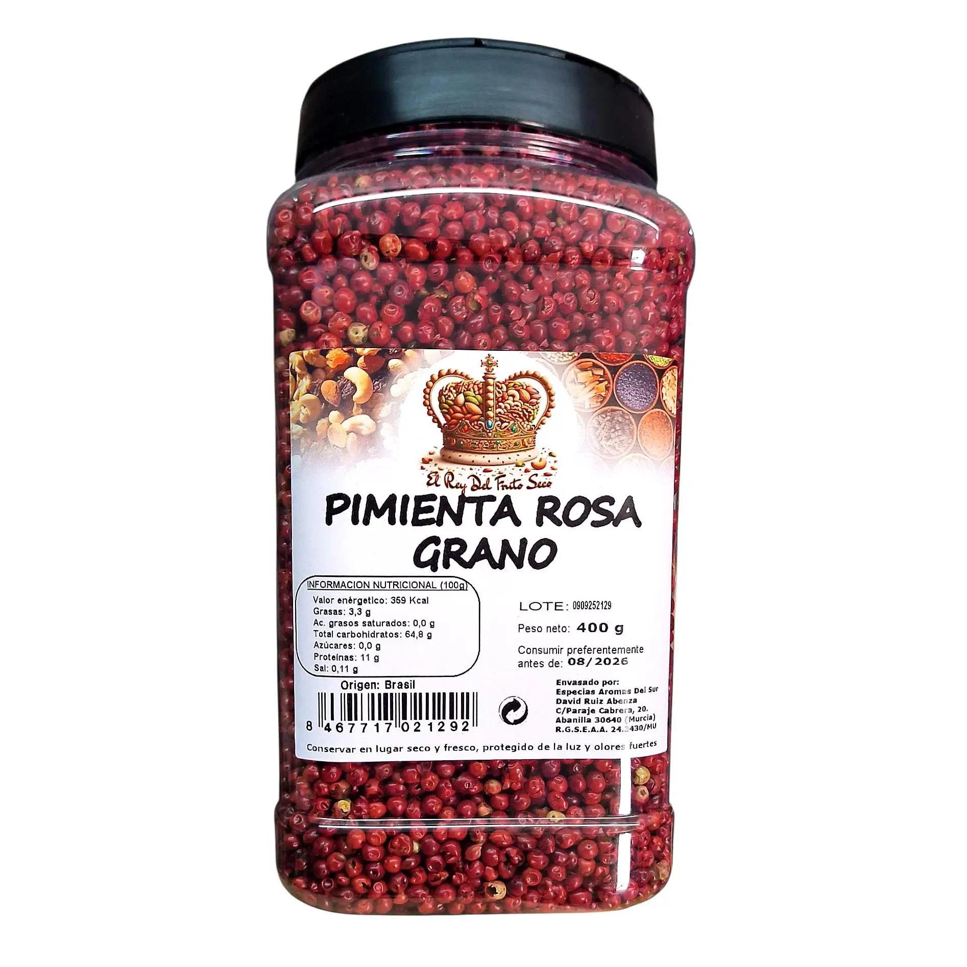 Pimienta Rosa en grano 400 gr - El Rey del Fruto Seco