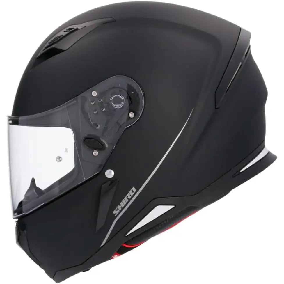 Shiro Helmets Casco Hunter Monocolor Negro Mate Totalmente Homologado