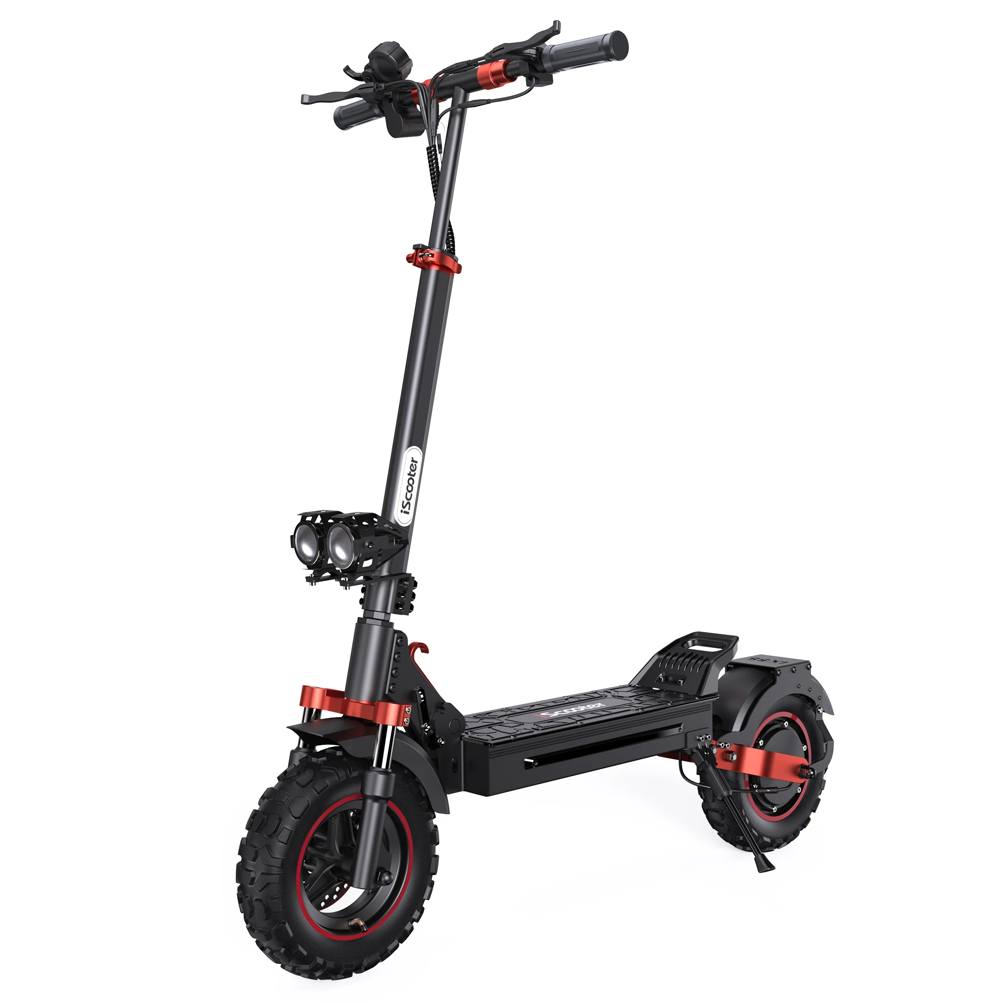 Patinete Eléctrico Plegable iScooter iX5S 1000W con Batería de 15Ah, Alcance de 65 km, Neumáticos de 11", Cuatro Amortiguadores y Frenos de Doble Disco