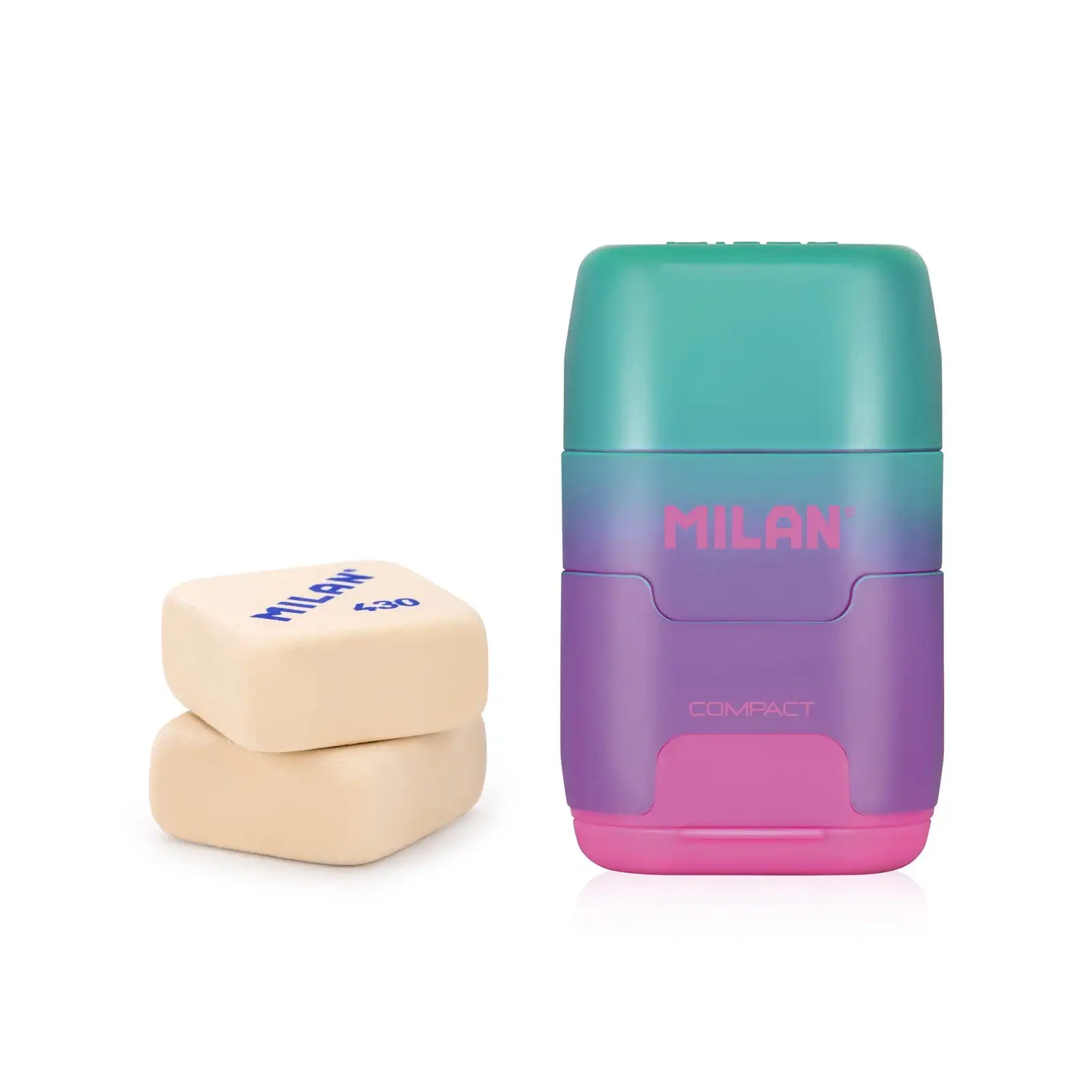 MILAN Sunset - Pack Afilaborras Compact con 2 Gomas de Recambio Incluidas. Lila