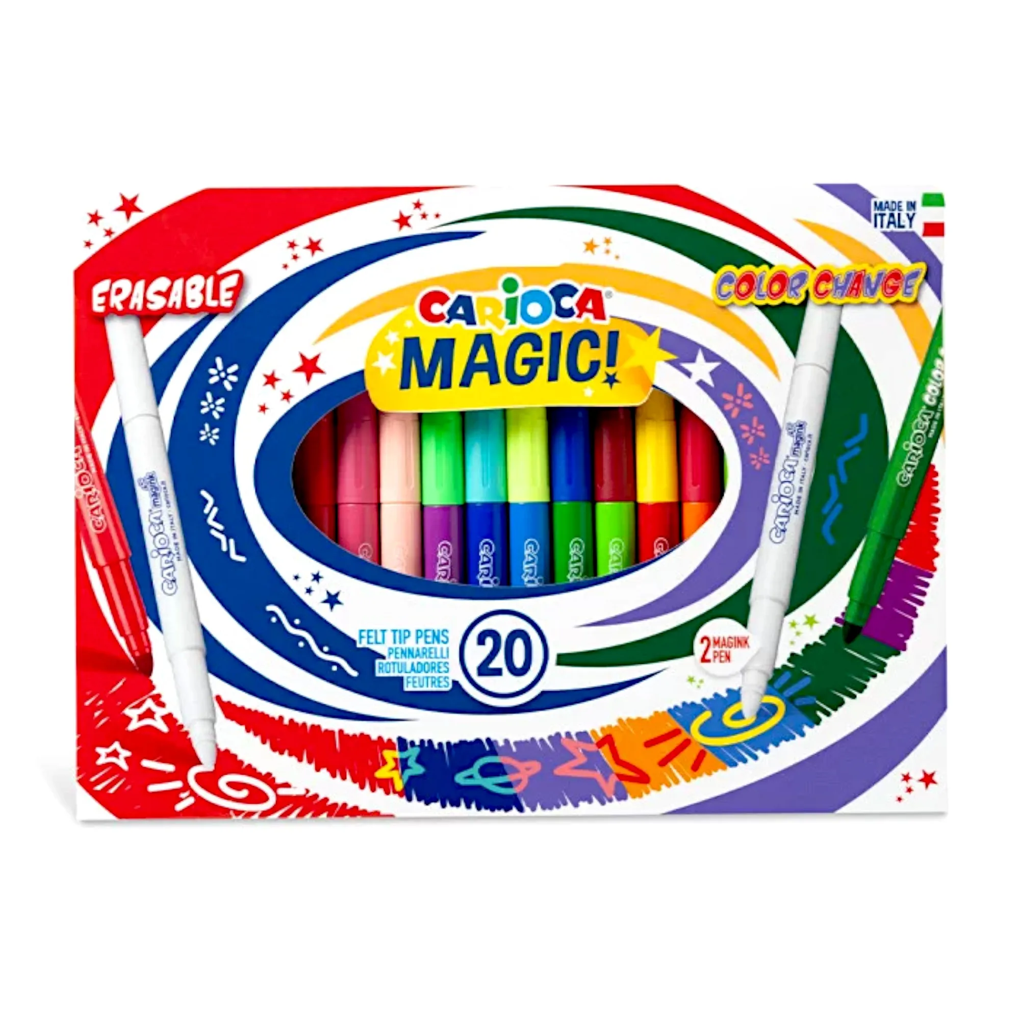 STARTELECTRIC ROTULADOR MAGIC BORRABLE CAJA DE 20 UNIDADES COLORES SURTIDOS MARCA CARIOCA