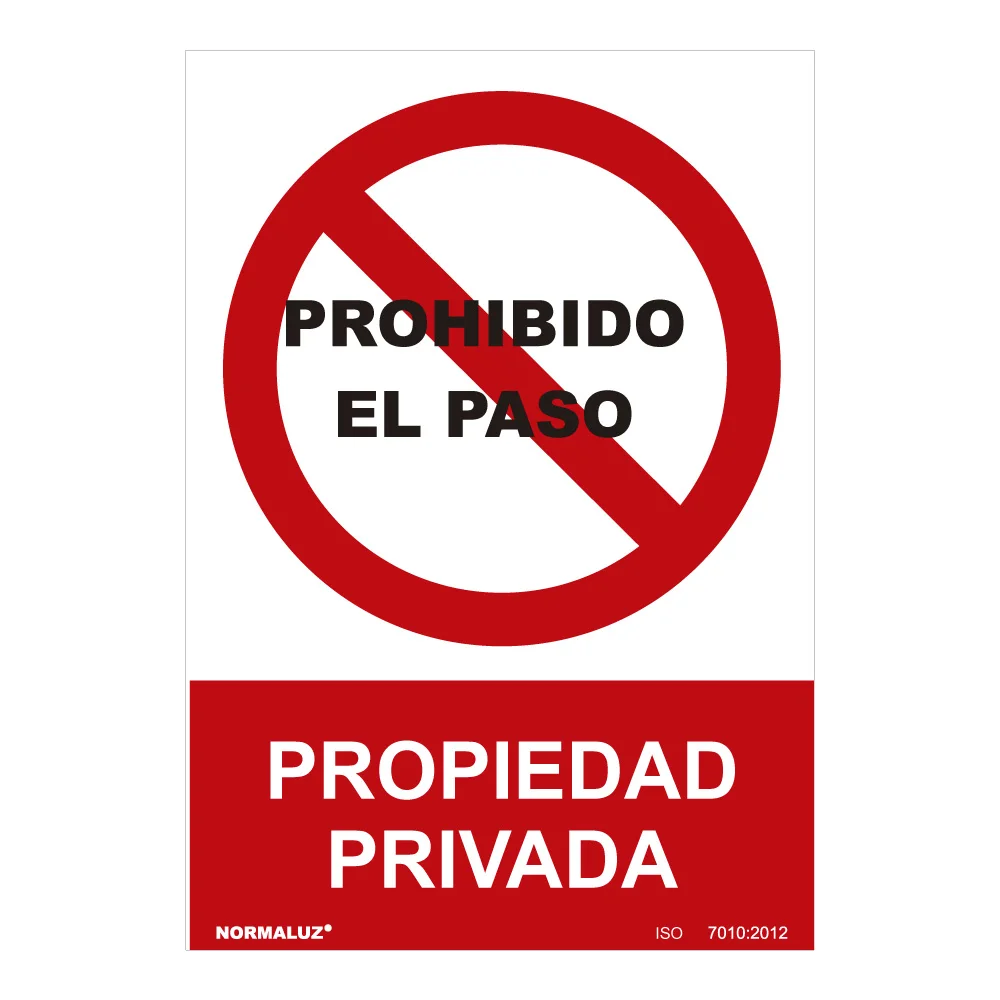 Forbidden sign "no private property passage" (pvc 0.7mm) 30x40cm normal light