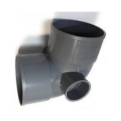 Hidrotecnoagua Codo PVC Evacuación 110mm 87º 2 Tomas Ø50 TECNOAGUA CP110875050