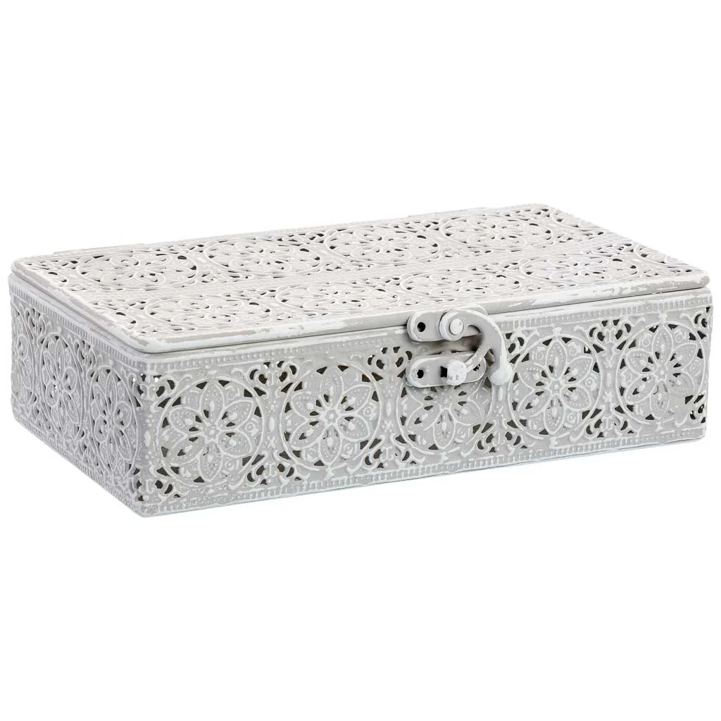 Wonderlust Deco - Caja de metal blanca 20.5x12.5x6h cm Blanco 20.5x12.5x6h cm