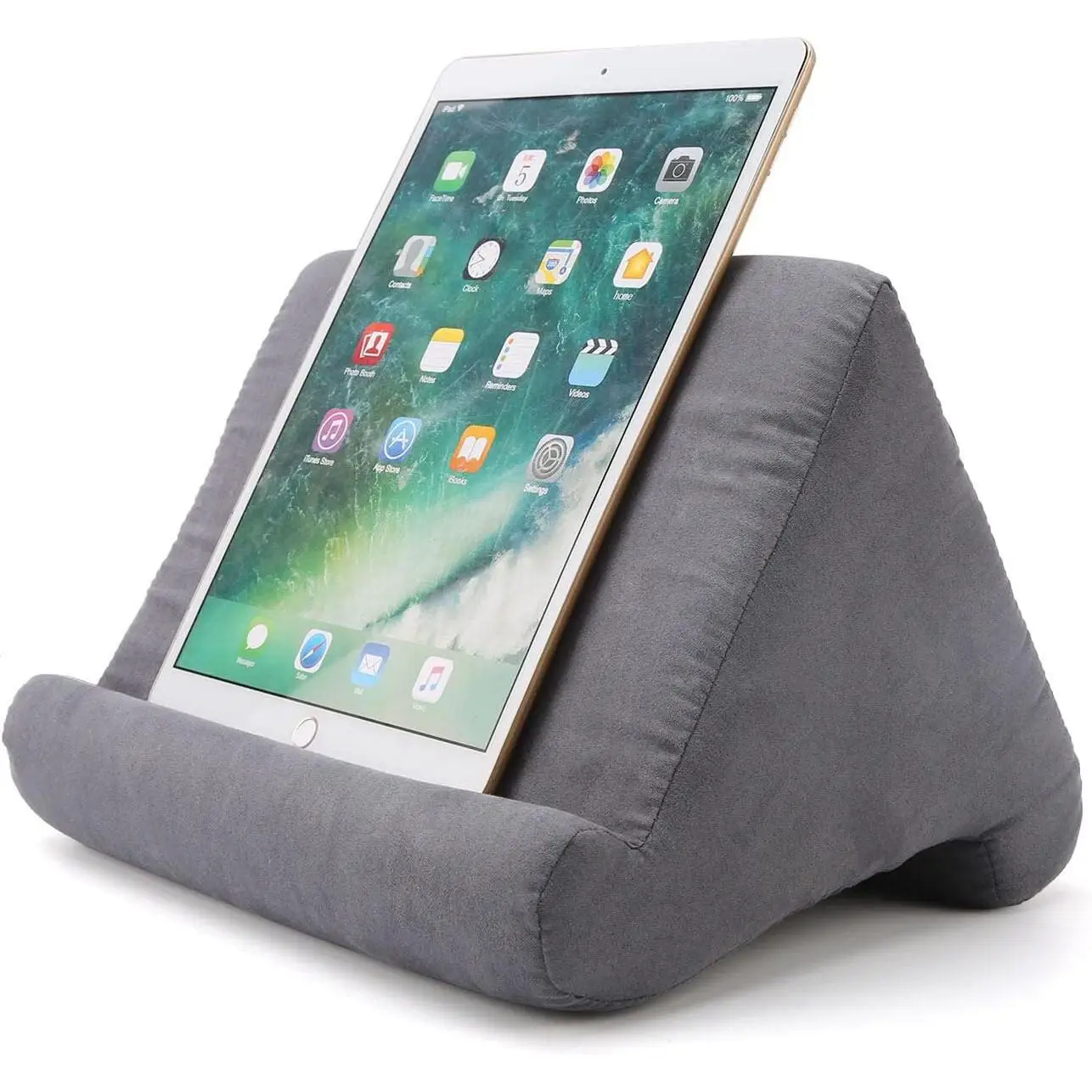 Soporte para Tablet y Móvil de 3 Ángulos para Adaptarse a Cualquier posición y lugar, Soporte Estable Hecho de Goma Espuma con Tejido Muy Suave, 28 x 27 x 20,5 cm