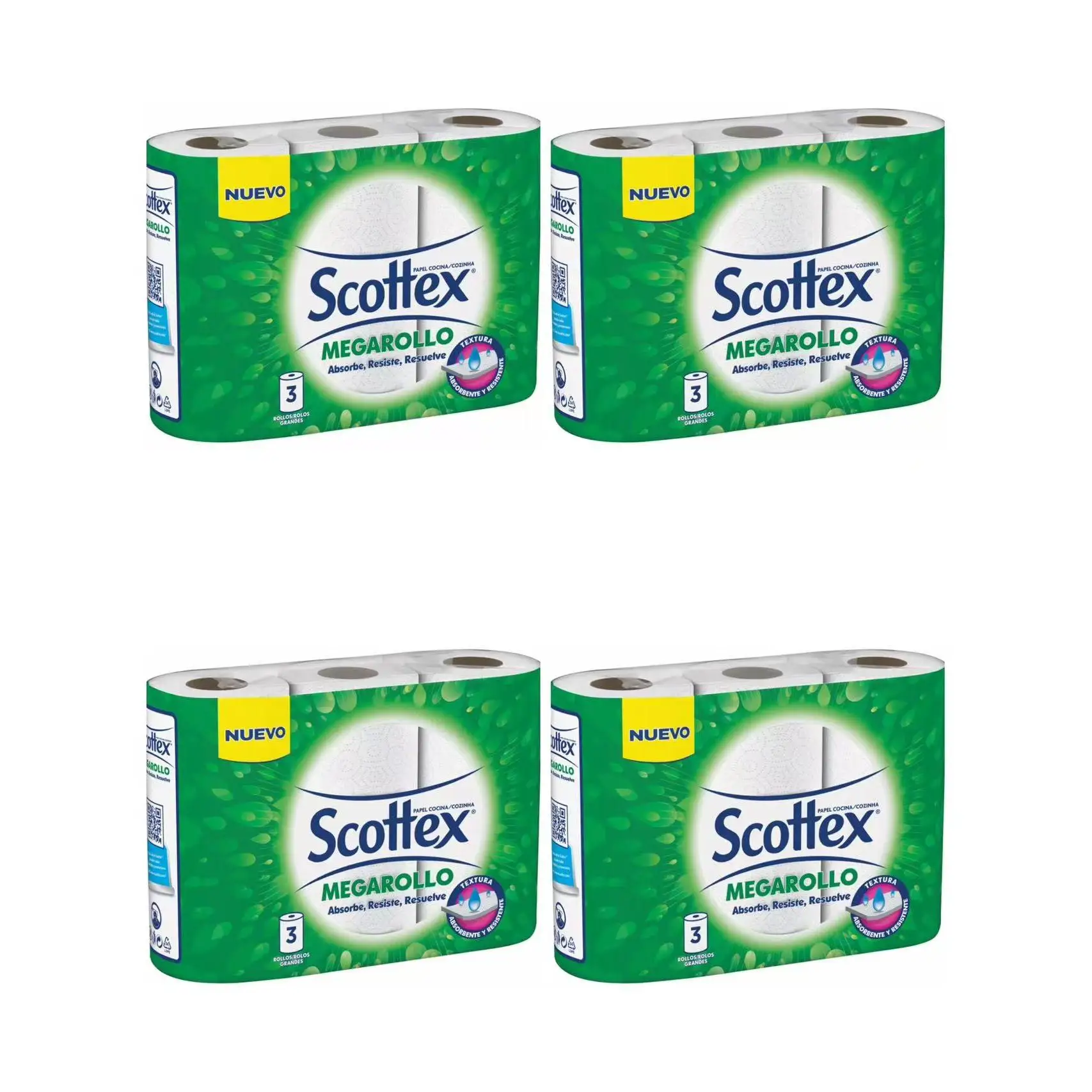 Scottex Megarollo Papel de cocina 3* 4bolsa 12 rollos