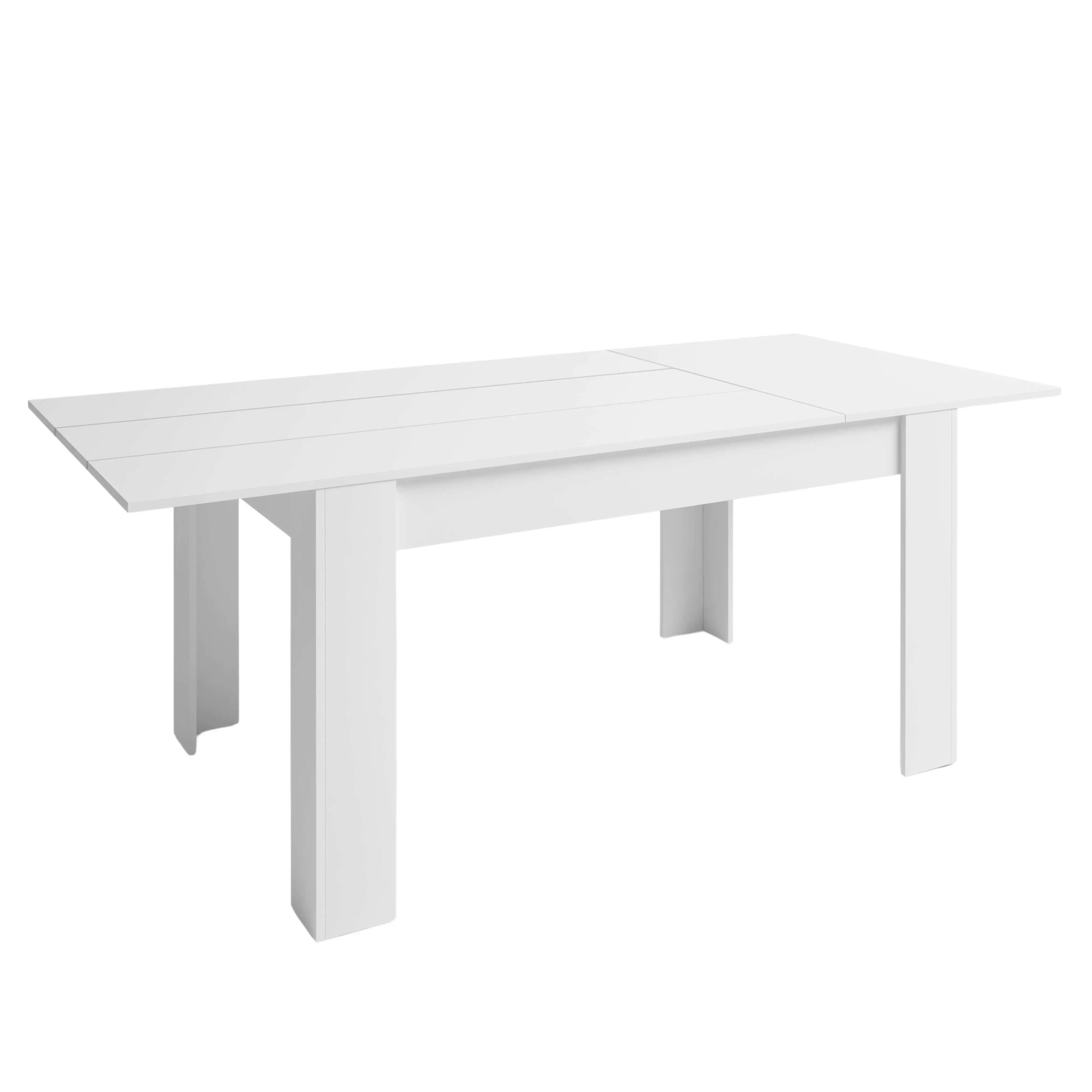 Mesa de Comedor Salón Extensible Bass Estilo Moderno en Color Blanco Mate o Albo 140/200x90 cm