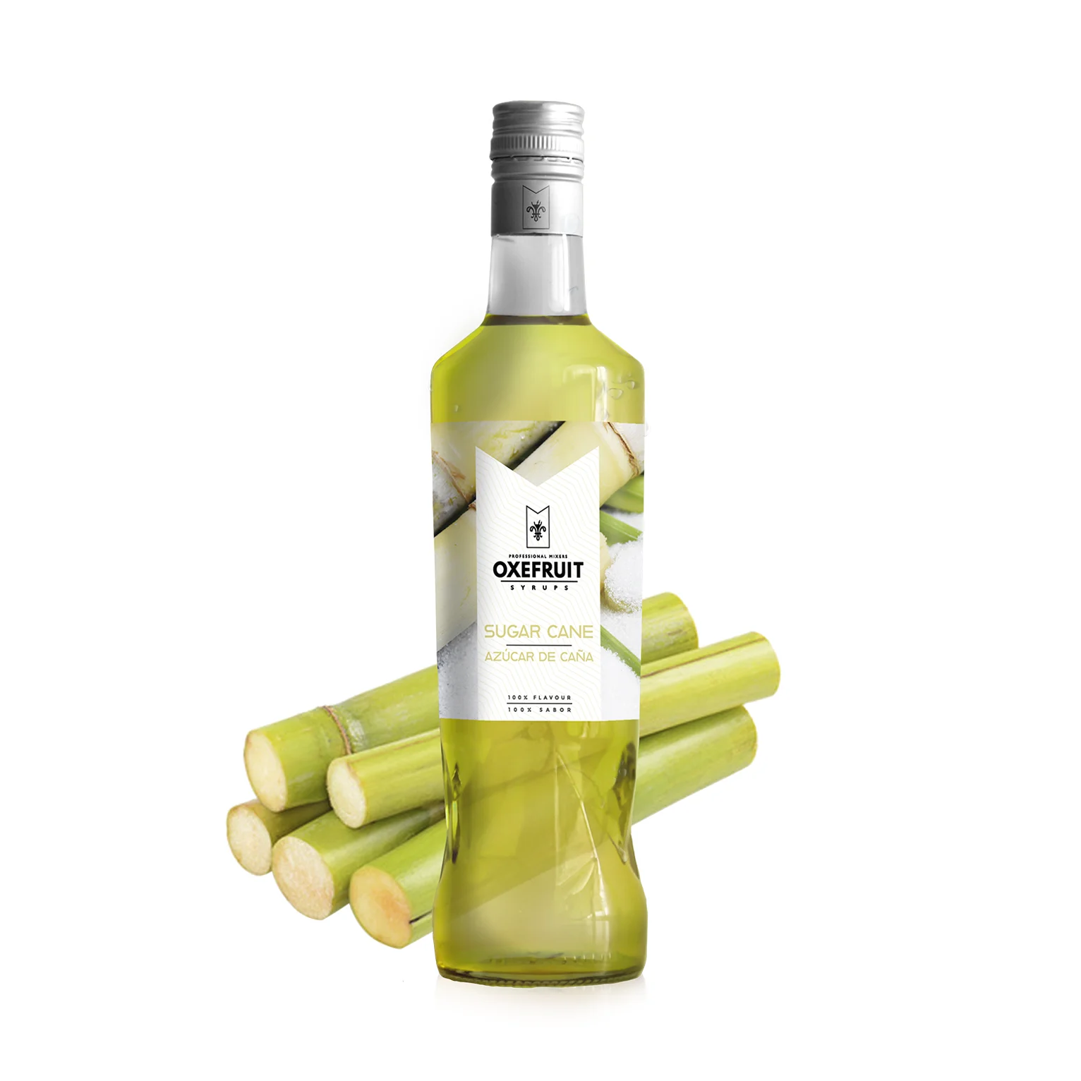 SIROPE DE AZÚCAR DE CAÑA Oxefruit Professional Mixers. Producido a partir de concentrado de azúcar de caña, con auténtico sabor, creado para la elaboración de cócteles y bebidas no alcohólicas como mocktails, batidos y también para repostería.