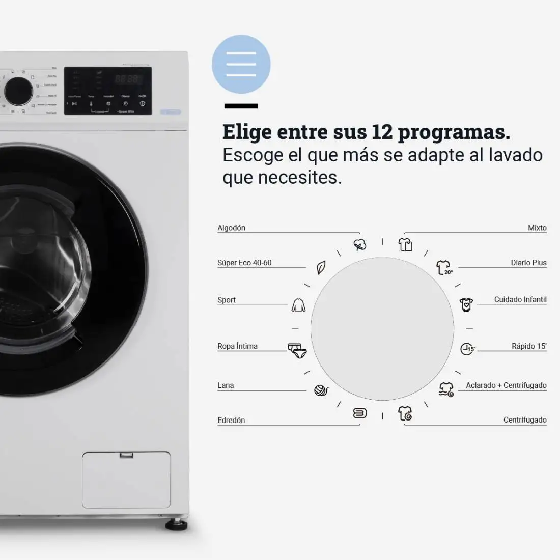 Universalblue IBIZA washing machine 4007W 7kg front load | Digital Display
