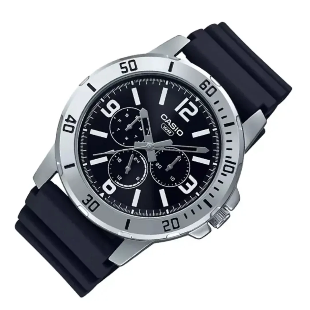 Reloj deportivo hombre Casio MTP-VD300-1b  45mm correa de goma resistente al agua