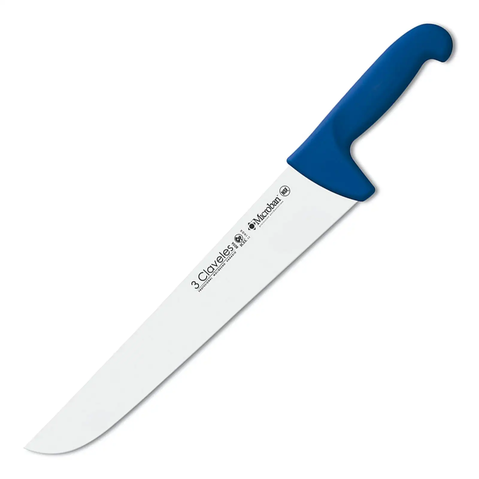 3 Claveles Proflex - Cuchillo Profesional Carnicero Fino 30 cm Microban. Azul