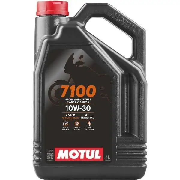 MOTUL 7100 4T 10W-30 Lubricante de Altas Prestaciones para Motocicletas Deporte y Aventura 100% Sintético - Ester… — oferta en AliExpress