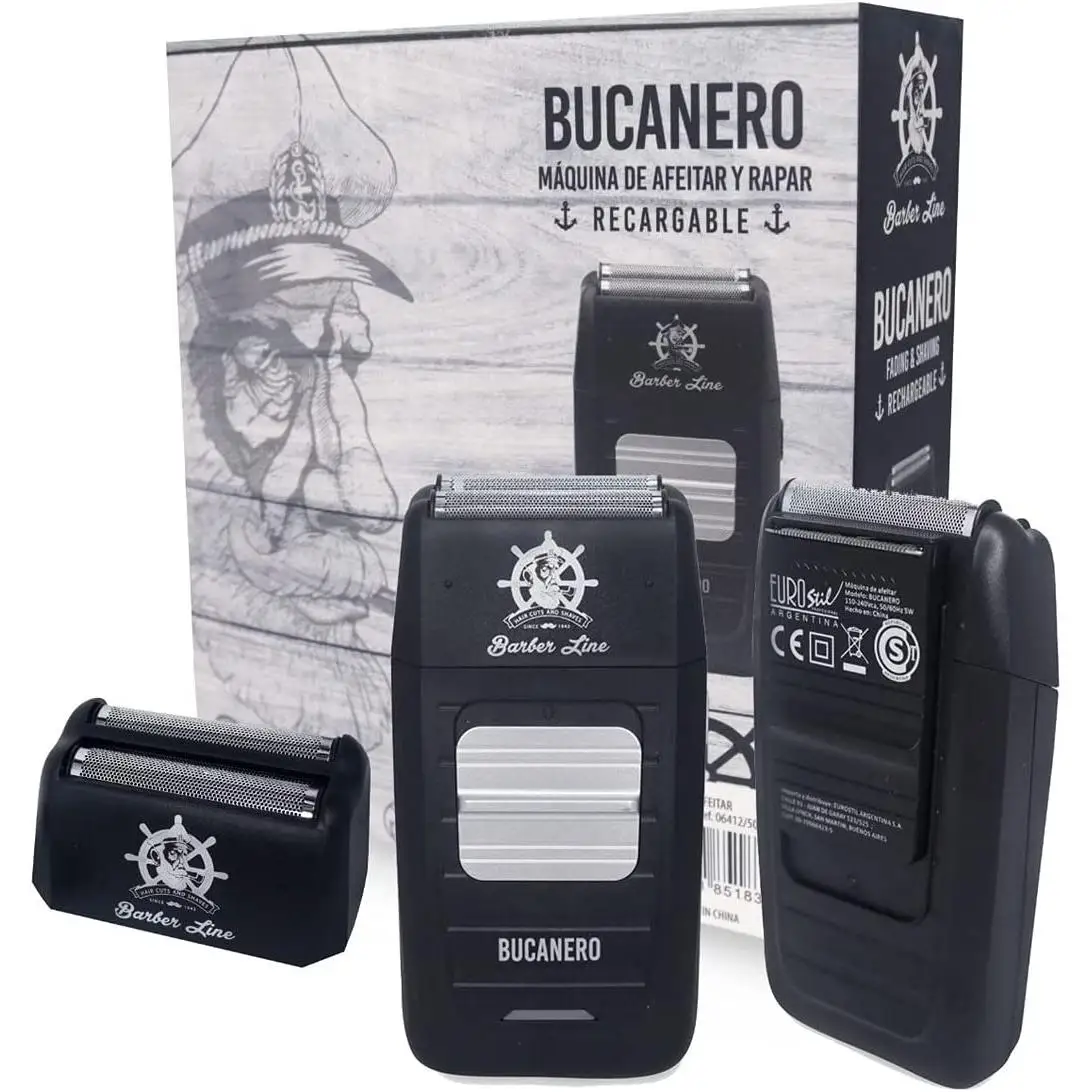 Recortadora Profesional para Barba, Cuello y Cabeza Barber Line Bucanero 6800 RPM Autonomía 90 Minutos - Eurostil