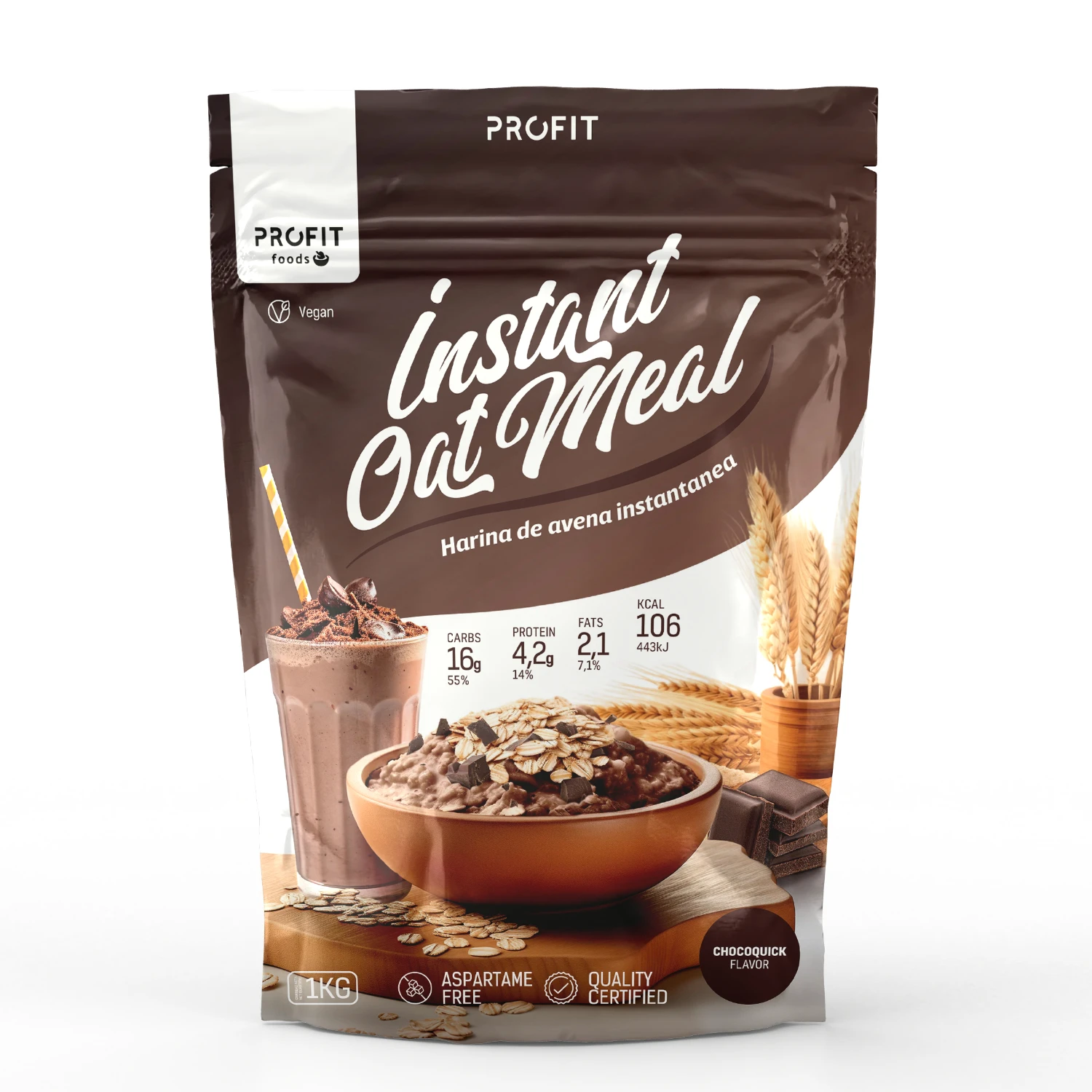 PROFIT foods Instant Oatmeal - 1 Kg Avena Instantánea