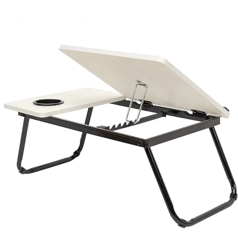 Bandeja para Cama Desayuno - Mesa Plegable para Portátil - Bandeja Abatible - Mesa Pequeña para Ordenador Dormitorio Salón Comedor, Madera DISPONIBLE EN DOS COLORES (Beige Artico | Negro Wengue)