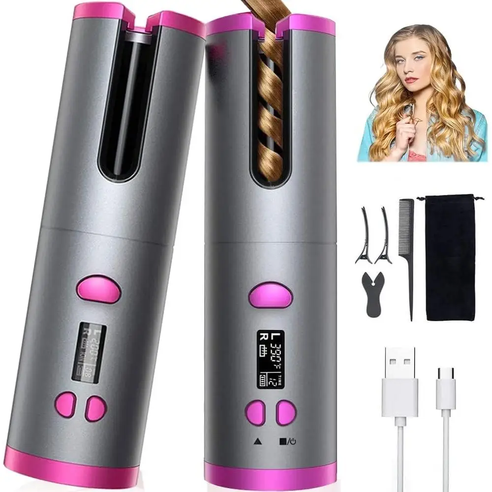 Rizador Automático Inalámbrico Recargable – Cerámica – Temperatura Ajustable